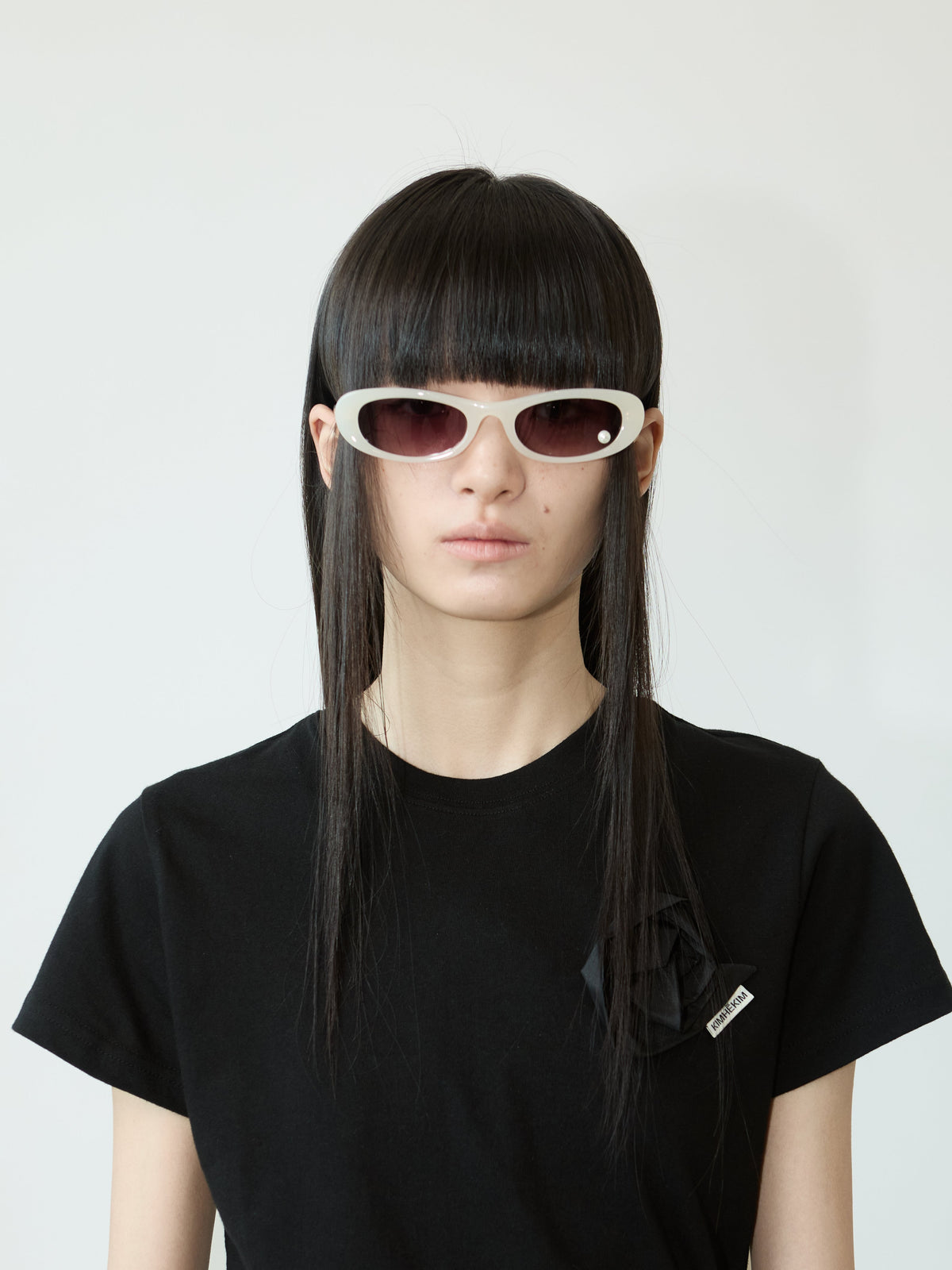 Kimhe Kim - Pearl Point Sunglasses (White) product image 1 | TRAB K-Fashion Australia