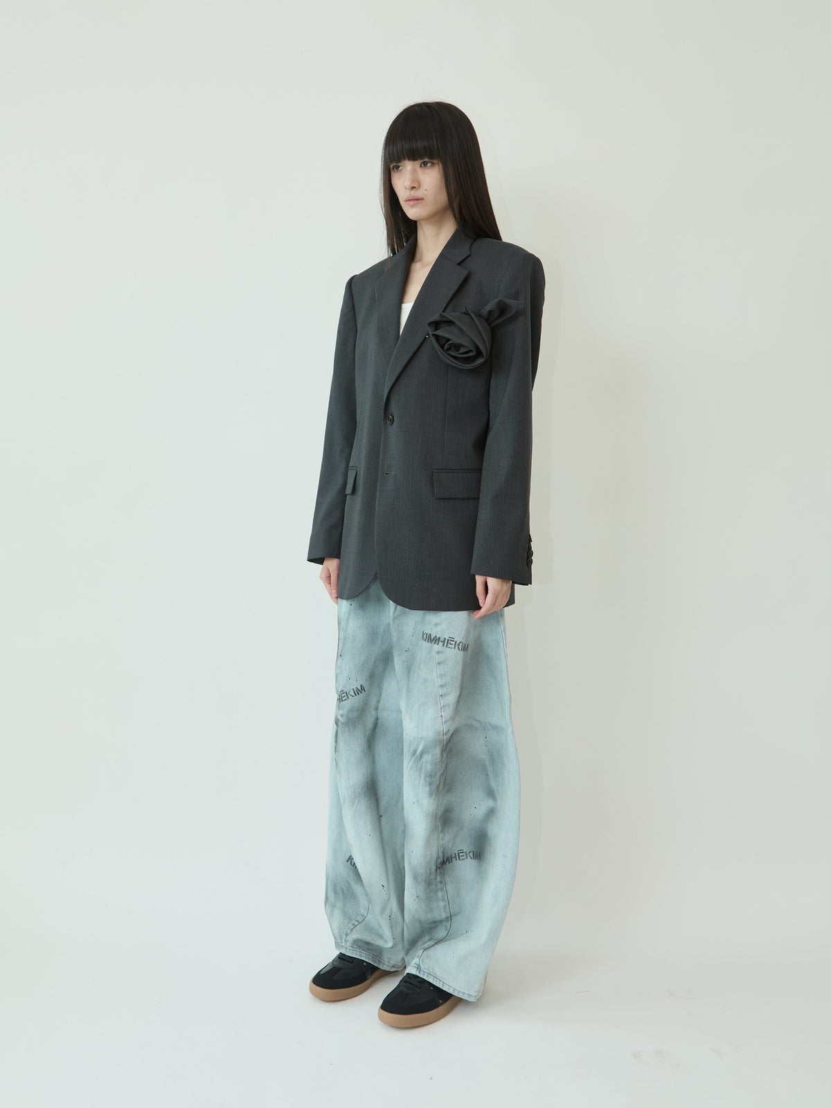 Kimhe Kim - Summer Daniel Striped Jacket (Grey) product image 2 | TRAB K-Fashion Australia