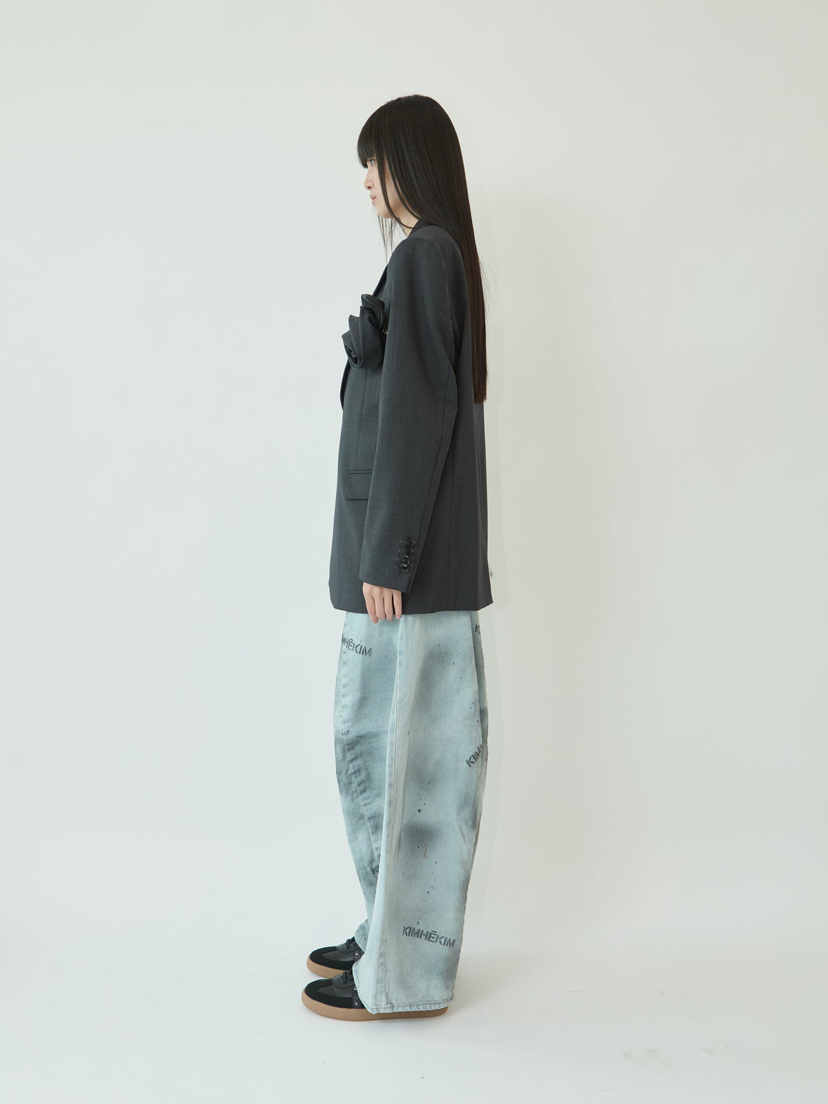 Kimhe Kim - Summer Daniel Striped Jacket (Grey) product image 3 | TRAB K-Fashion Australia