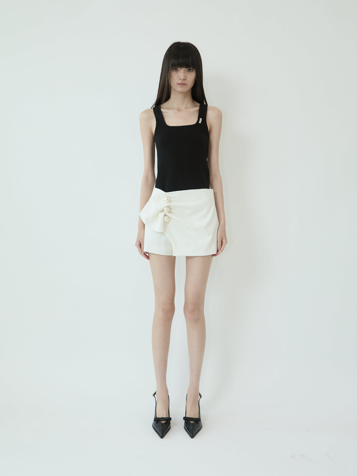 Kimhe Kim - Venus Short Wrap Pants (Ivory) product image 1 | TRAB K-Fashion Australia