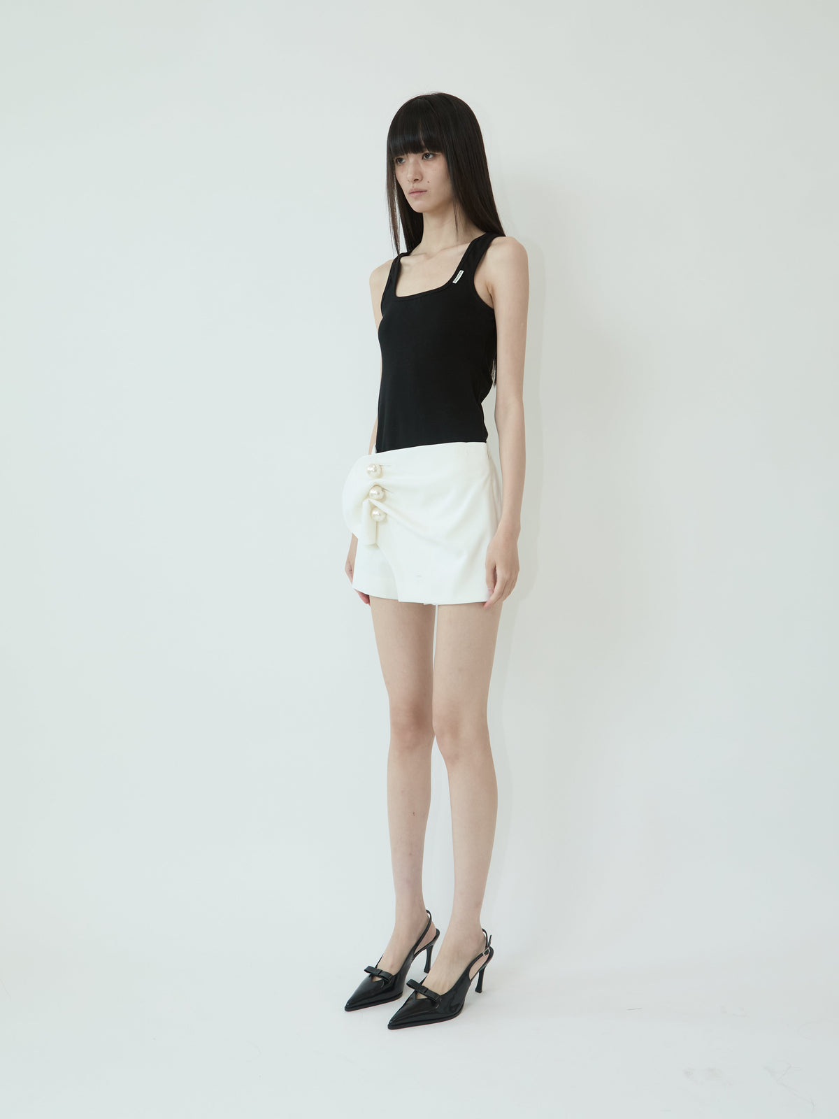 Kimhe Kim - Venus Short Wrap Pants (Ivory) product image 2 | TRAB K-Fashion Australia