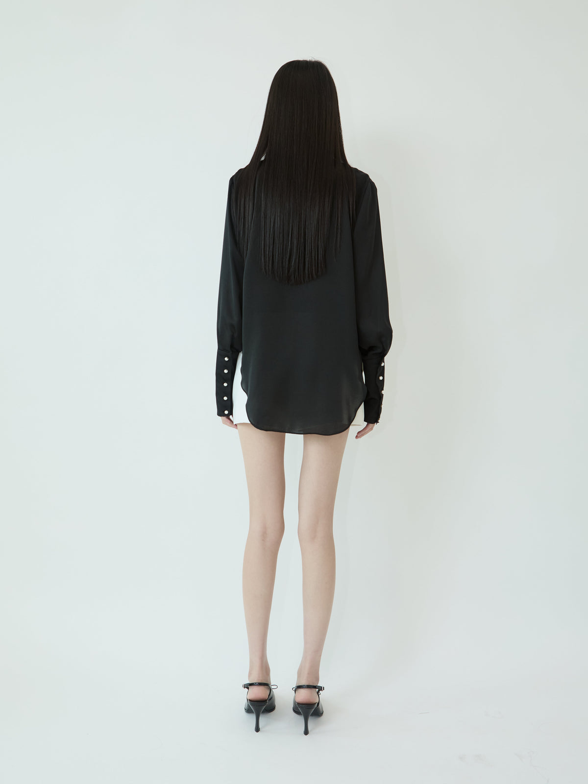 Kimhe Kim - Satin Elf Shirt (Black) product image 4 | TRAB K-Fashion Australia