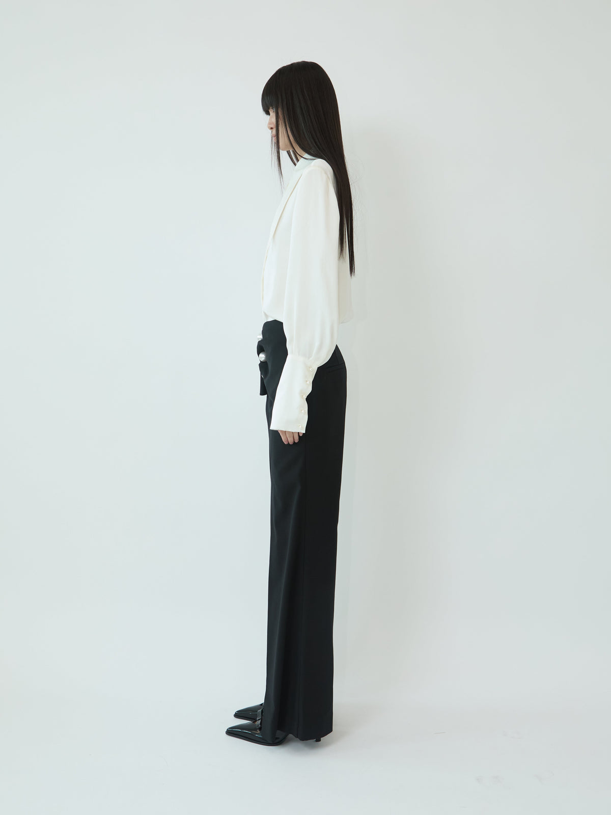 Kimhe Kim - Satin Elf Shirt (Ivory) product image 3 | TRAB K-Fashion Australia