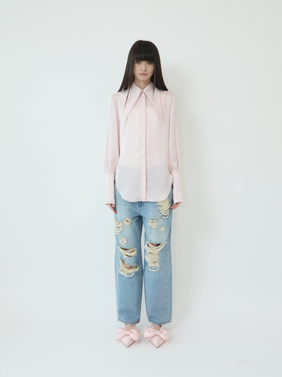 Kimhe Kim - Satin Elf Shirt (Pink) product image 2 | TRAB K-Fashion Australia