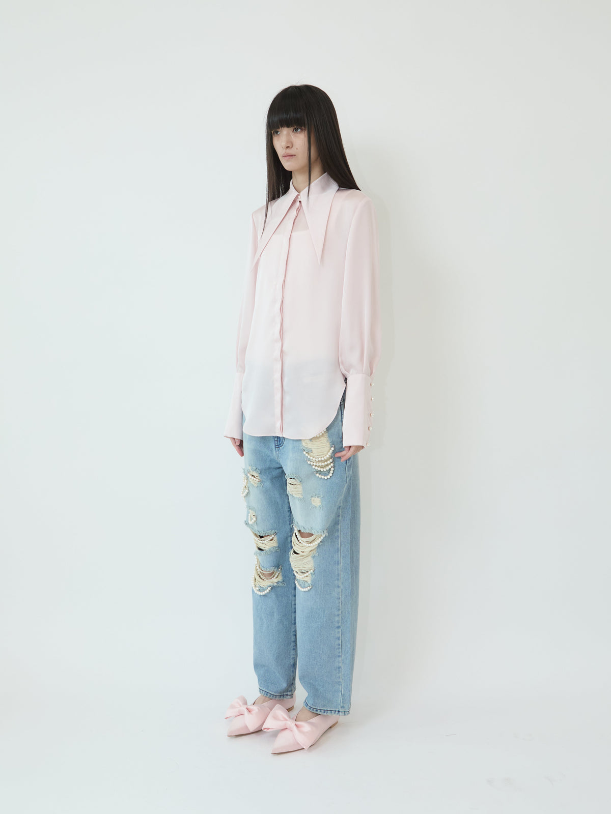 Kimhe Kim - Satin Elf Shirt (Pink) product image 3 | TRAB K-Fashion Australia