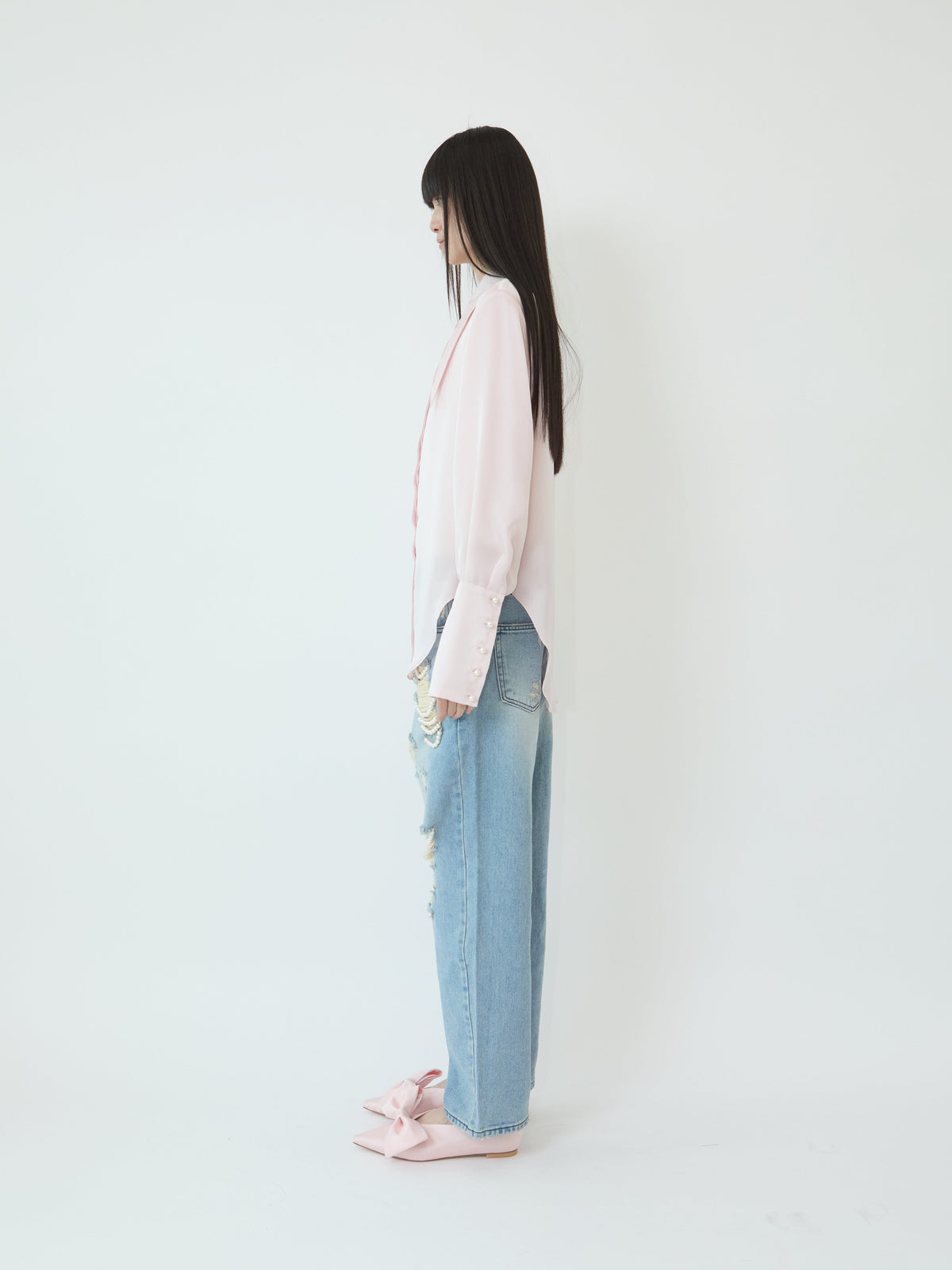 Kimhe Kim - Satin Elf Shirt (Pink) product image 4 | TRAB K-Fashion Australia