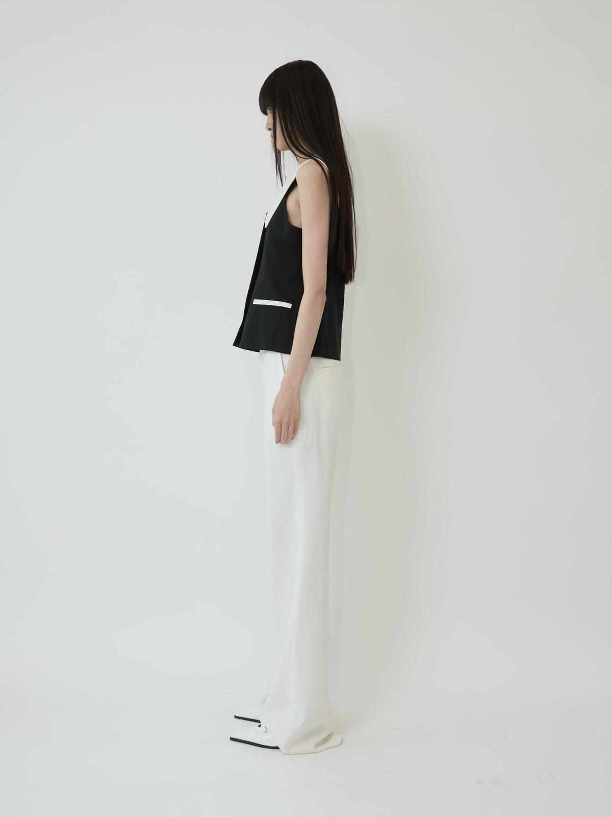 Kimhe Kim - Malevich Sailor Collar Vest (Black/Ivory) product image 3 | TRAB K-Fashion Australia