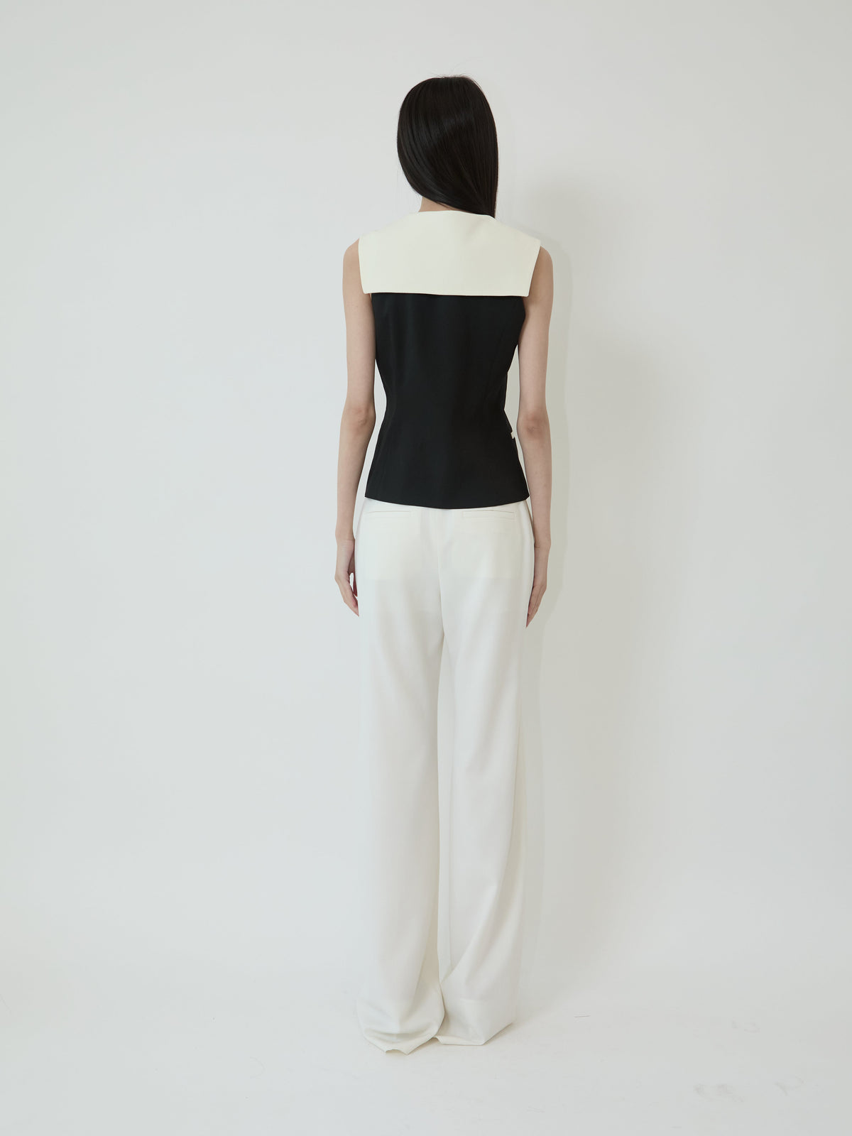 Kimhe Kim - Malevich Sailor Collar Vest (Black/Ivory) product image 4 | TRAB K-Fashion Australia