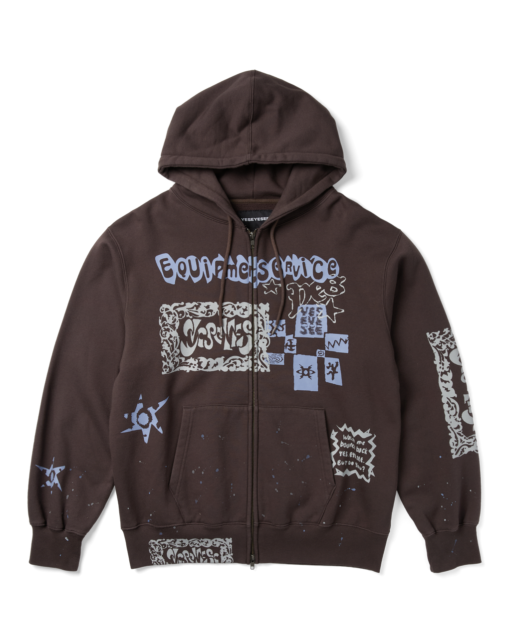 yeseyesee - Scanned Zip-Up Hoodie (Dark Brown) product image 1 | TRAB K-Fashion Australia