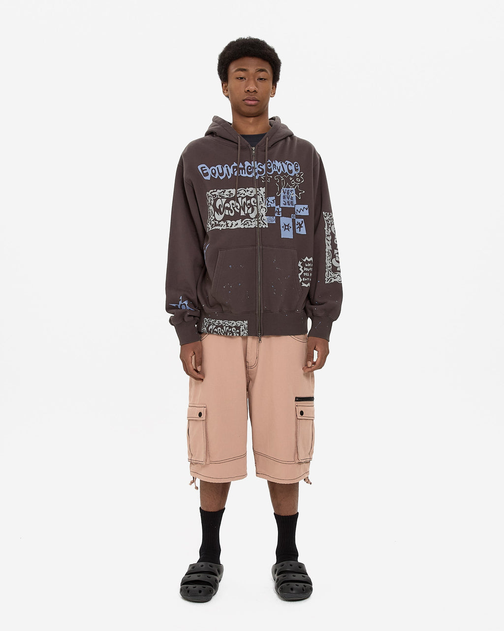 yeseyesee - Scanned Zip-Up Hoodie (Dark Brown) product image 10 | TRAB K-Fashion Australia