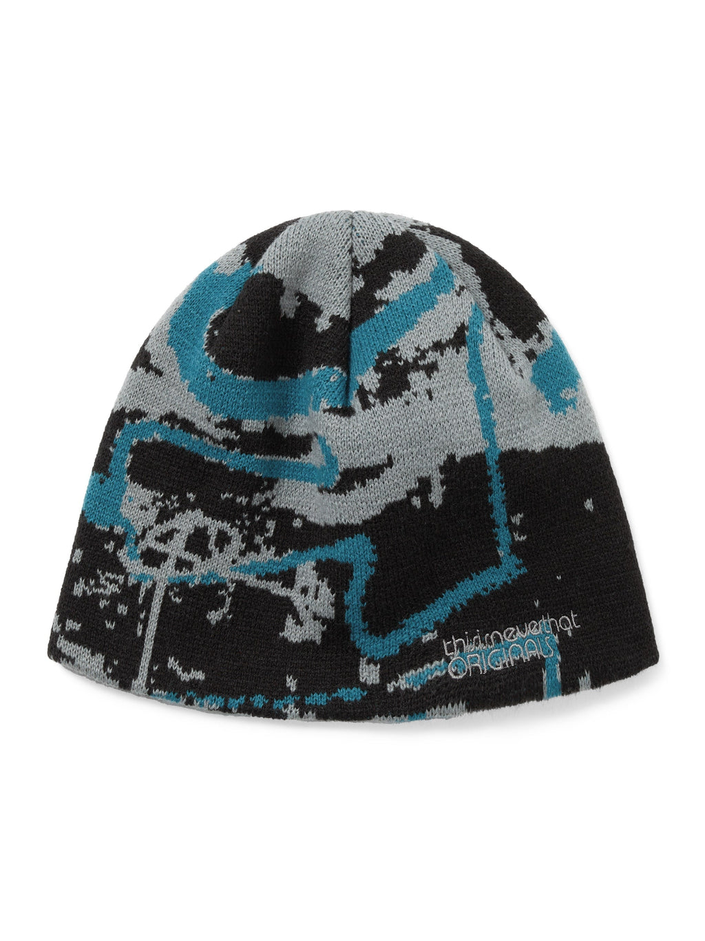 thisisneverthat - Script Jacquard No Cuff Beanie (Black) product image 1 | TRAB K-Fashion Australia