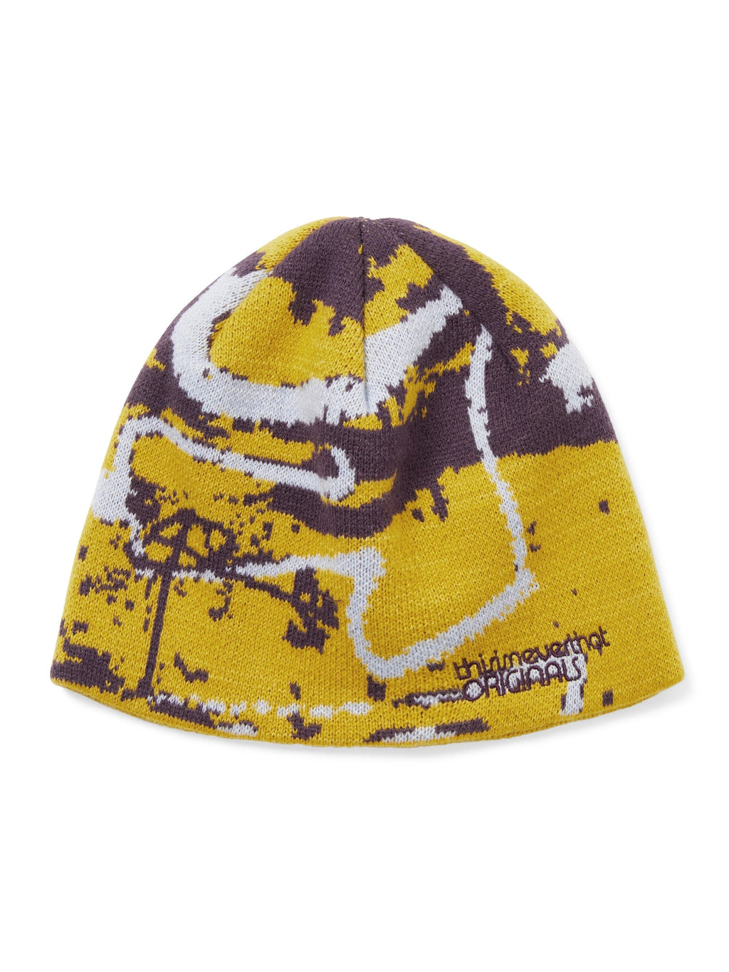 thisisneverthat - Script Jacquard No Cuff Beanie (Yellow) product image 1 | TRAB K-Fashion Australia