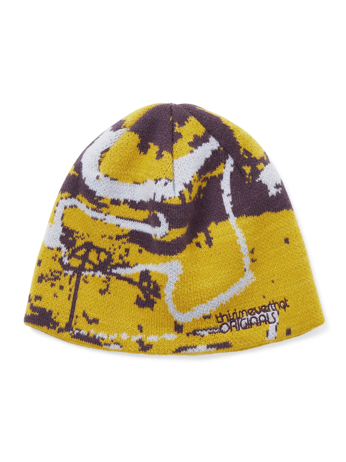 thisisneverthat - Script Jacquard No Cuff Beanie (Yellow) product image 1 | TRAB K-Fashion Australia