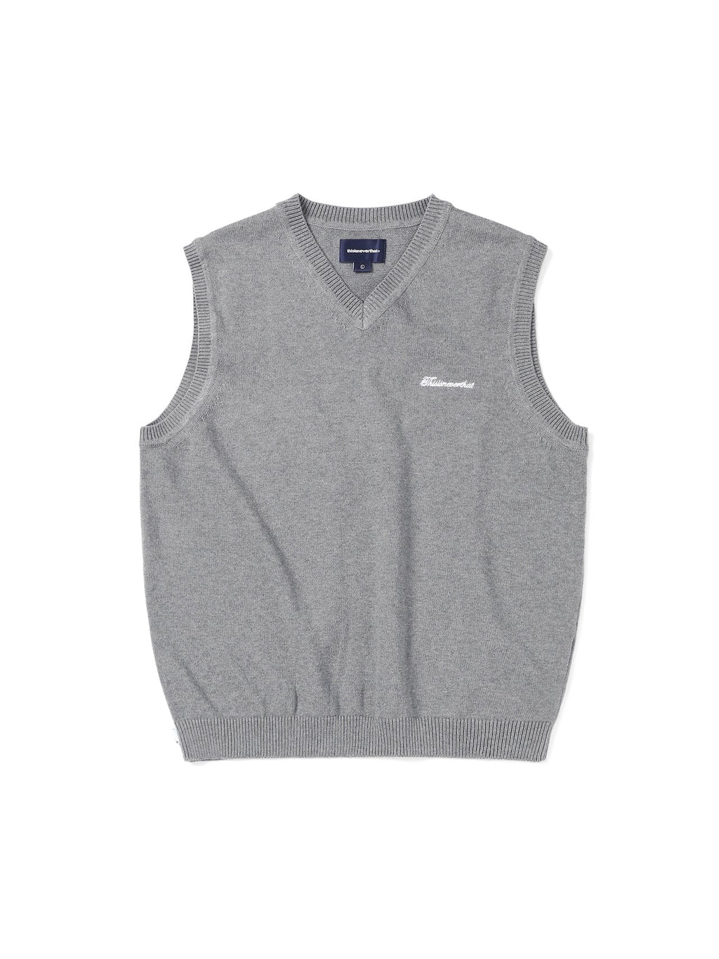 thisisneverthat - Script Logo Knit Vest (Grey) product image 1 | TRAB K-Fashion Australia