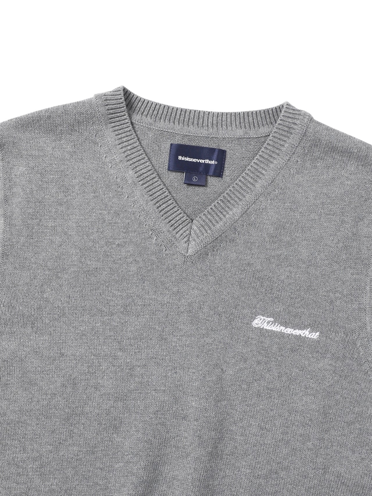 thisisneverthat - Script Logo Knit Vest (Grey) product image 2 | TRAB K-Fashion Australia
