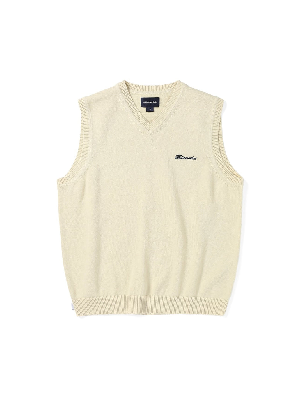 thisisneverthat - Script Logo Knit Vest (Ivory) product image 1 | TRAB K-Fashion Australia