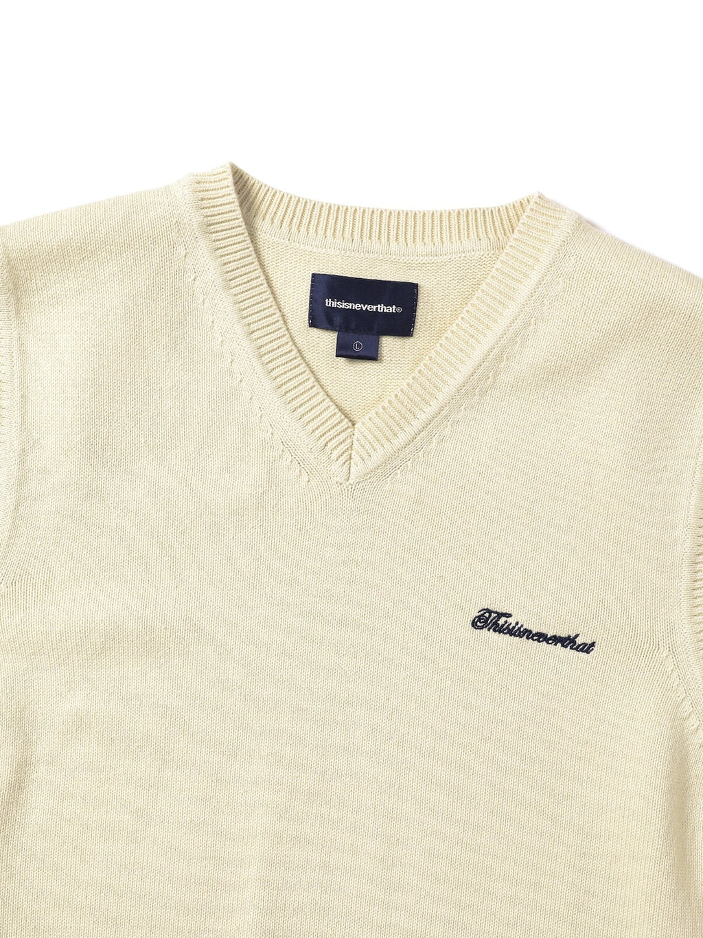 thisisneverthat - Script Logo Knit Vest (Ivory) product image 2 | TRAB K-Fashion Australia