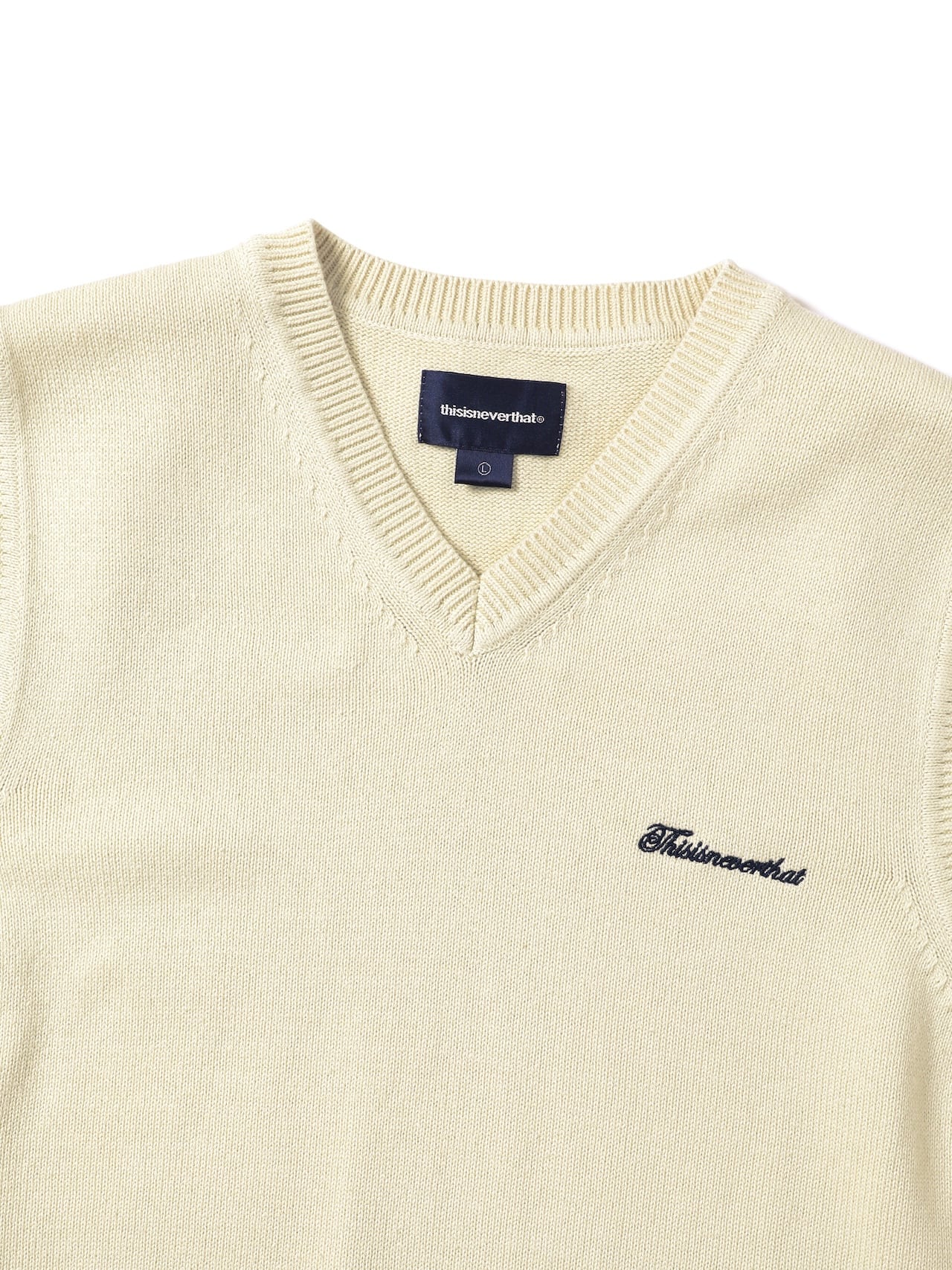 thisisneverthat - Script Logo Knit Vest (Ivory) product image 2 | TRAB K-Fashion Australia
