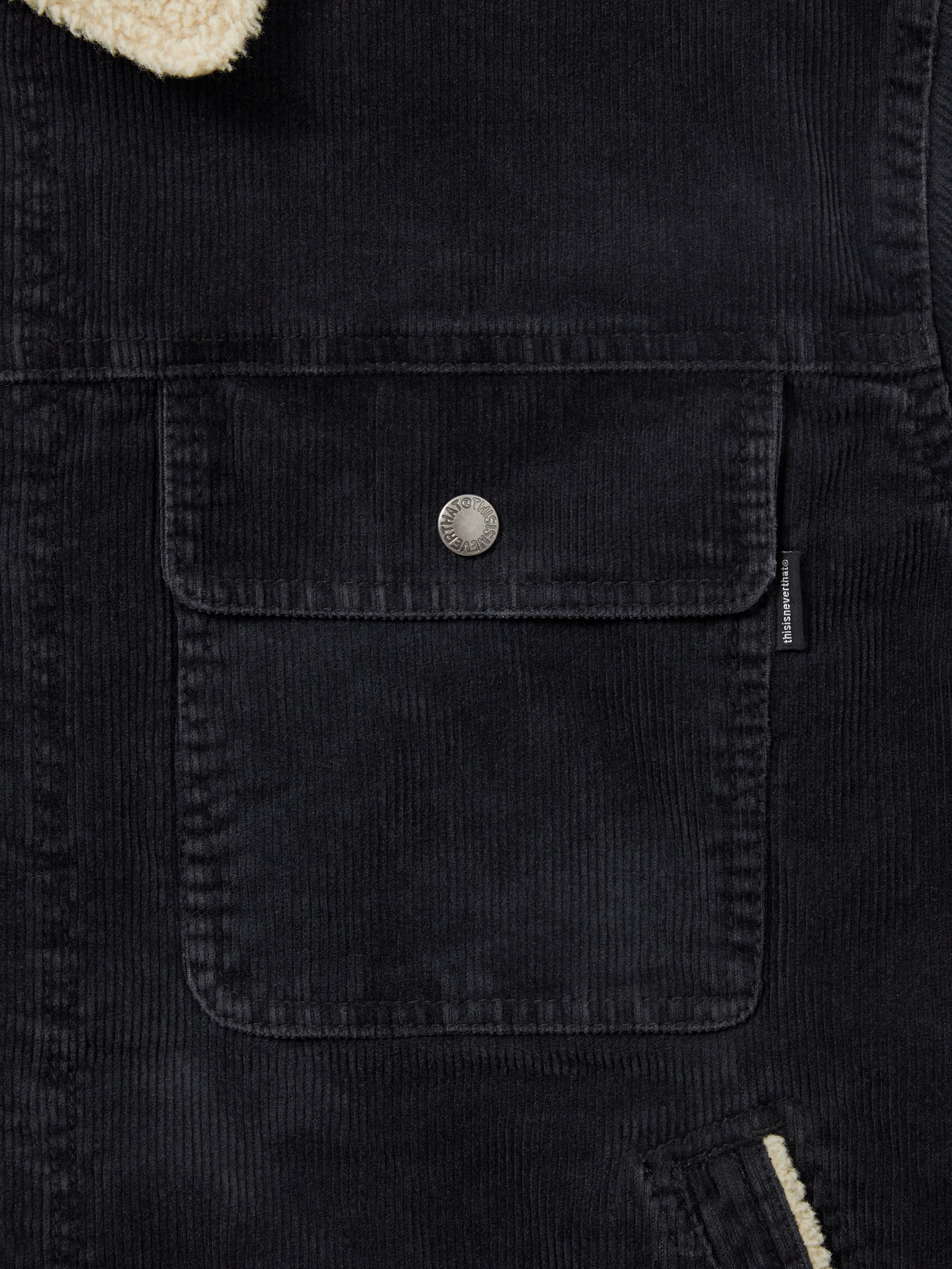 thisisneverthat - Sherpa Lined Corduroy Trucker Jacket (black) product image 3 | TRAB K-Fashion Australia