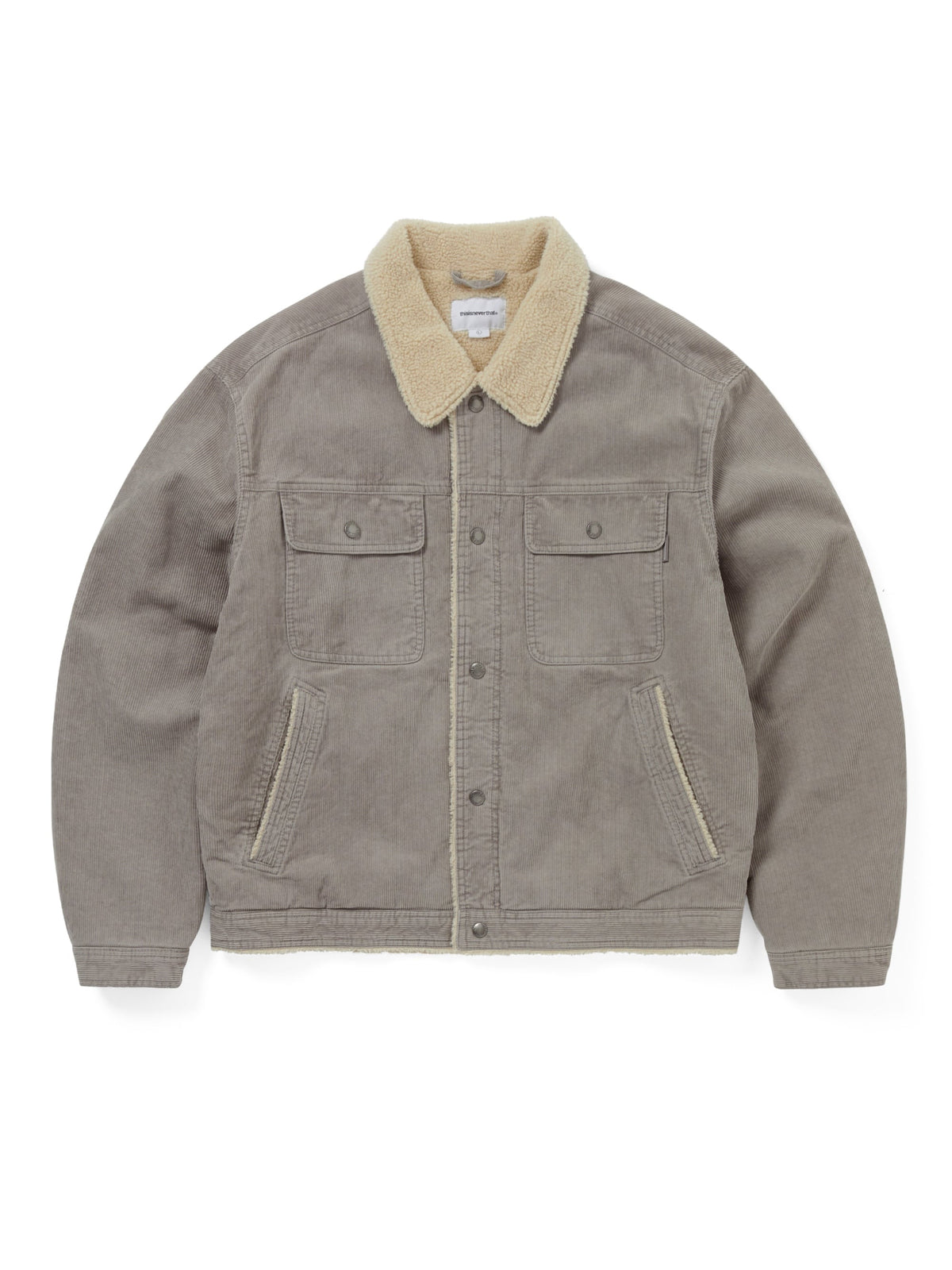 thisisneverthat - Sherpa Lined Corduroy Trucker Jacket (Grey) product image 1 | TRAB K-Fashion Australia