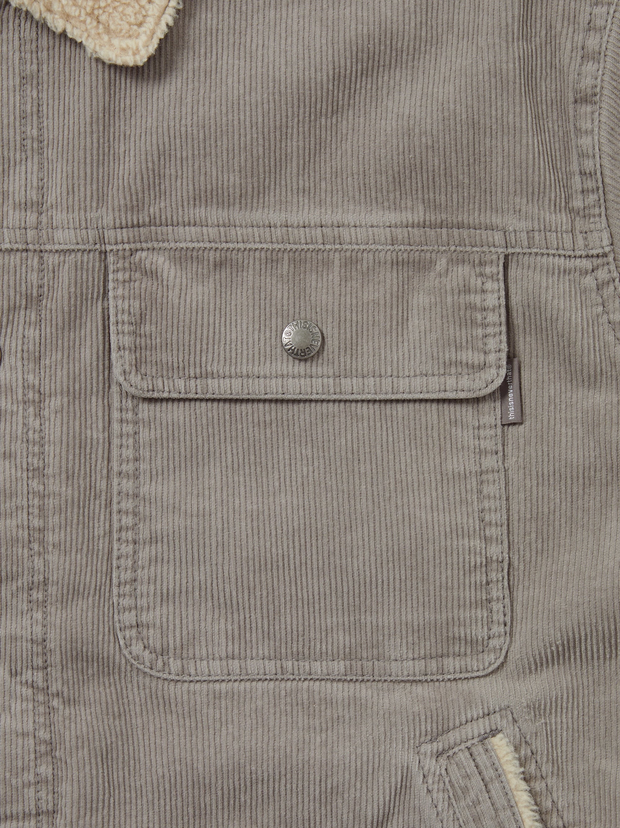 thisisneverthat - Sherpa Lined Corduroy Trucker Jacket (grey) product image 3 | TRAB K-Fashion Australia