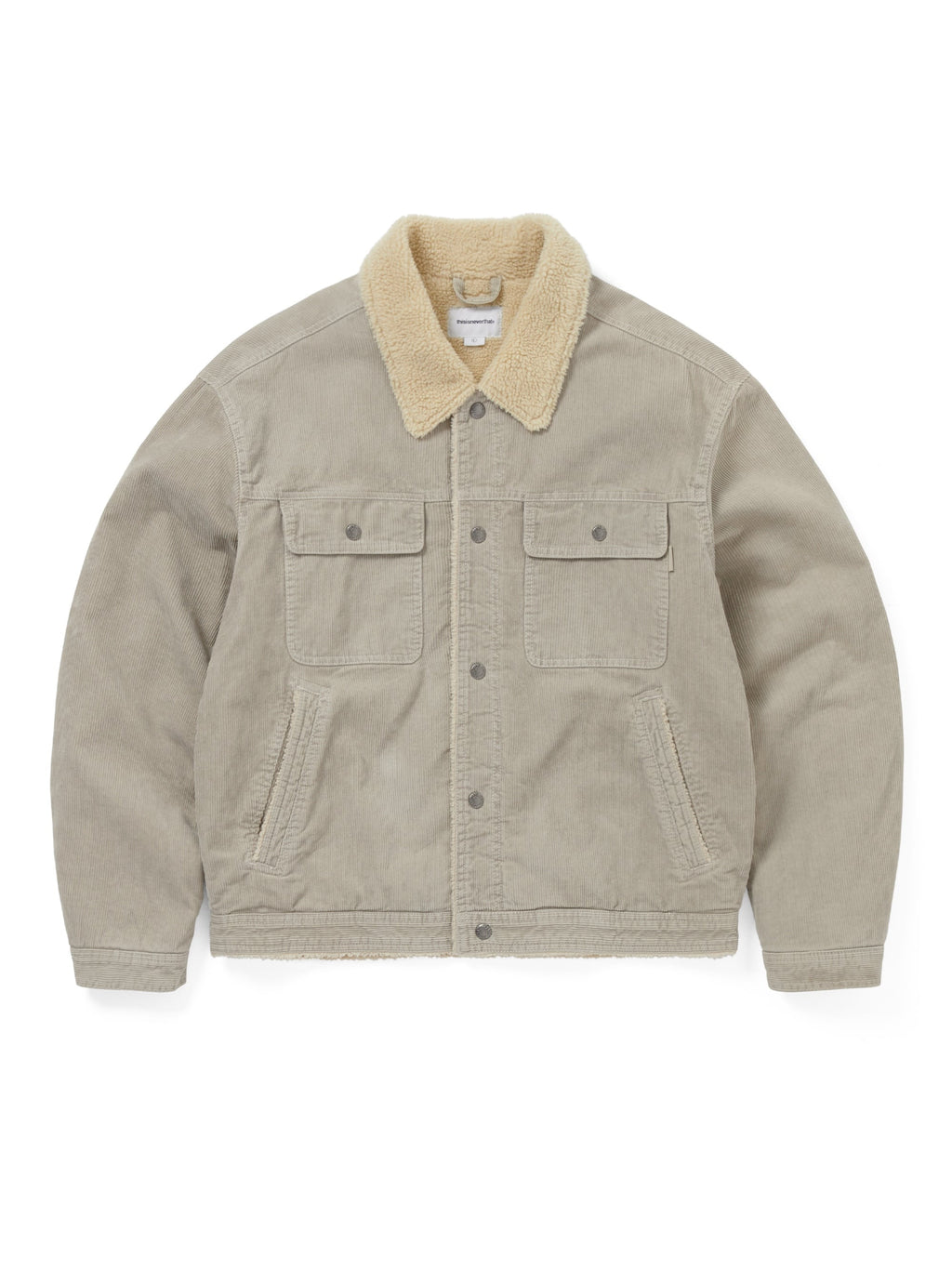 thisisneverthat - Sherpa Lined Corduroy Trucker Jacket (Stone) product image 1 | TRAB K-Fashion Australia