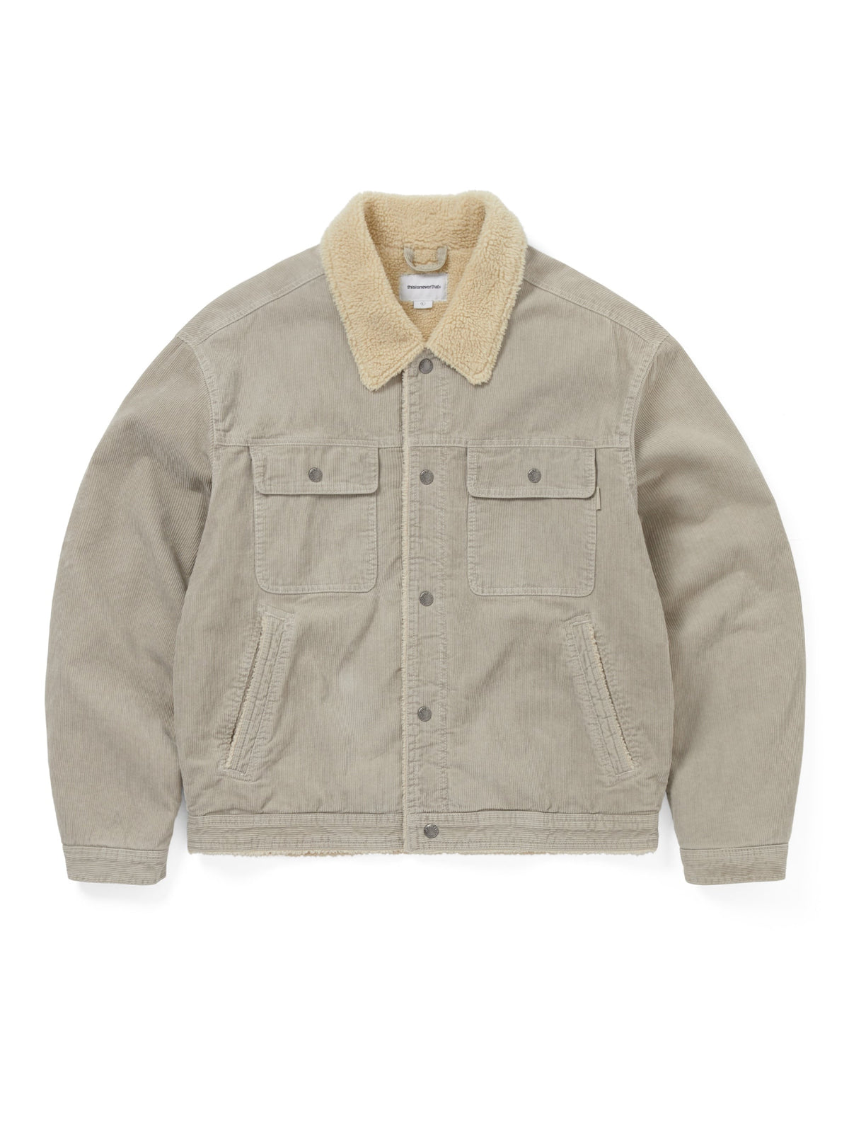 thisisneverthat - Sherpa Lined Corduroy Trucker Jacket (Stone) product image 1 | TRAB K-Fashion Australia