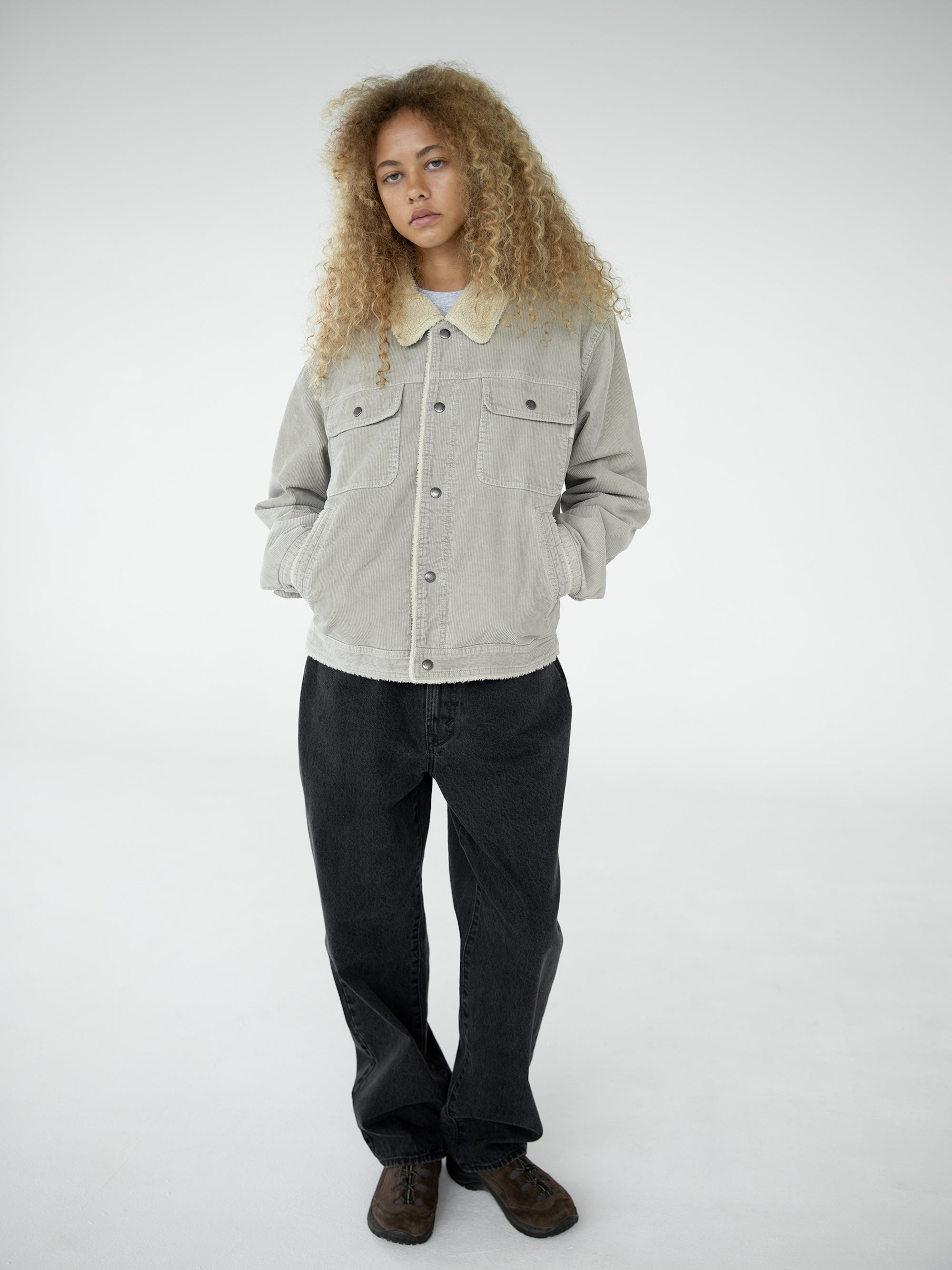 thisisneverthat - Sherpa Lined Corduroy Trucker Jacket (stone) product image 5 | TRAB K-Fashion Australia