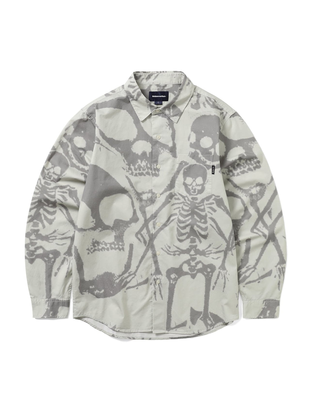 thisisneverthat - Skeletons Shirt (Washed Stone) product image 1 | TRAB K-Fashion Australia