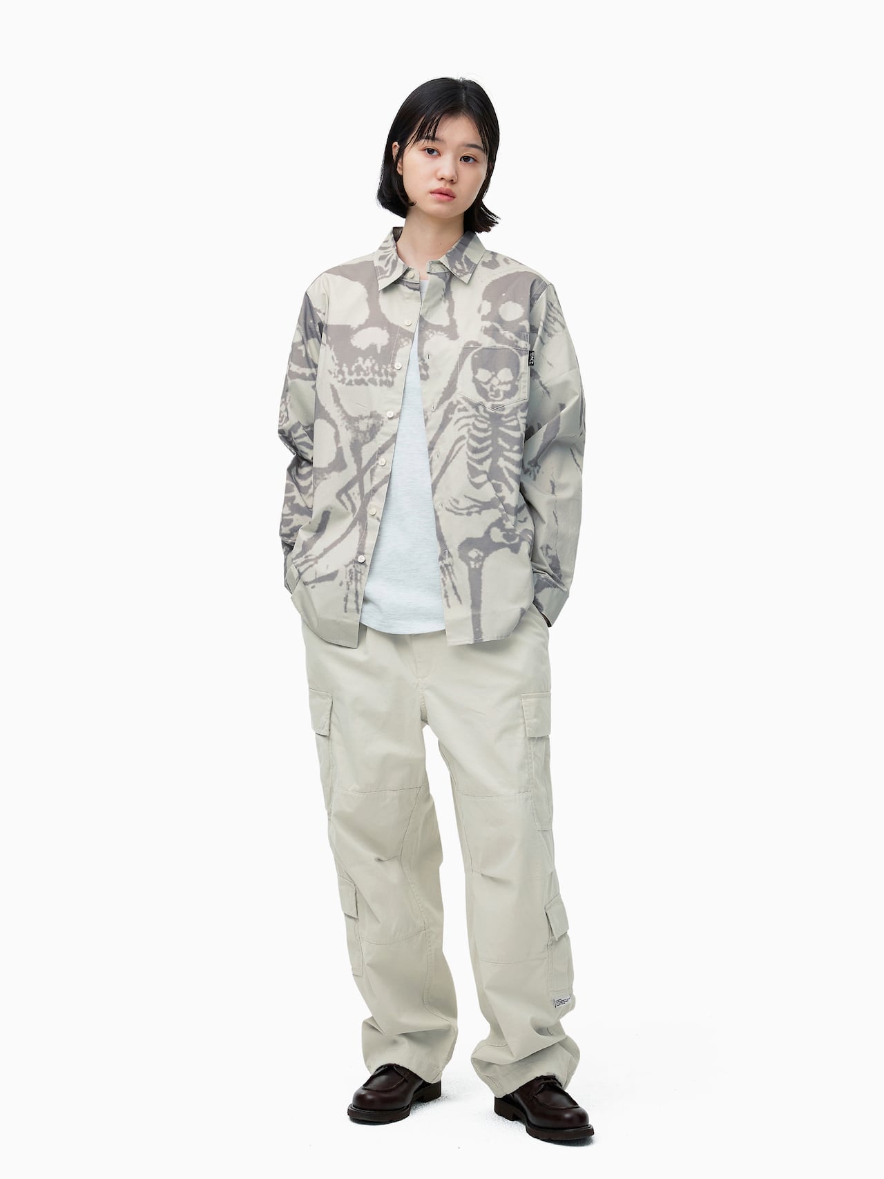 thisisneverthat - Skeletons Shirt (Washed Stone) product image 7 | TRAB K-Fashion Australia