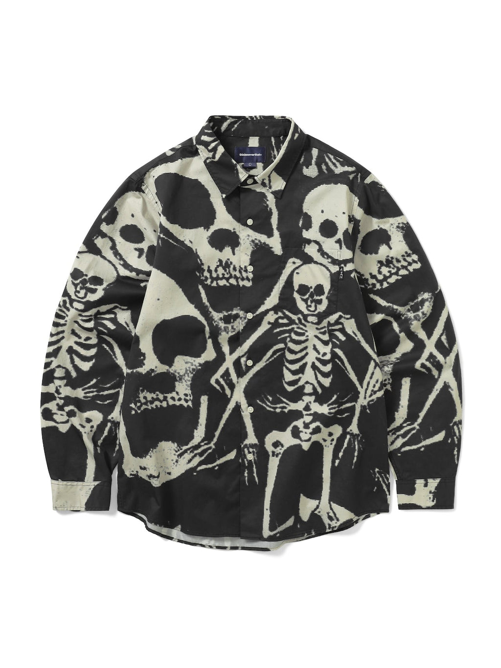 thisisneverthat - Skeletons Shirt (Washed Black) product image 1 | TRAB K-Fashion Australia