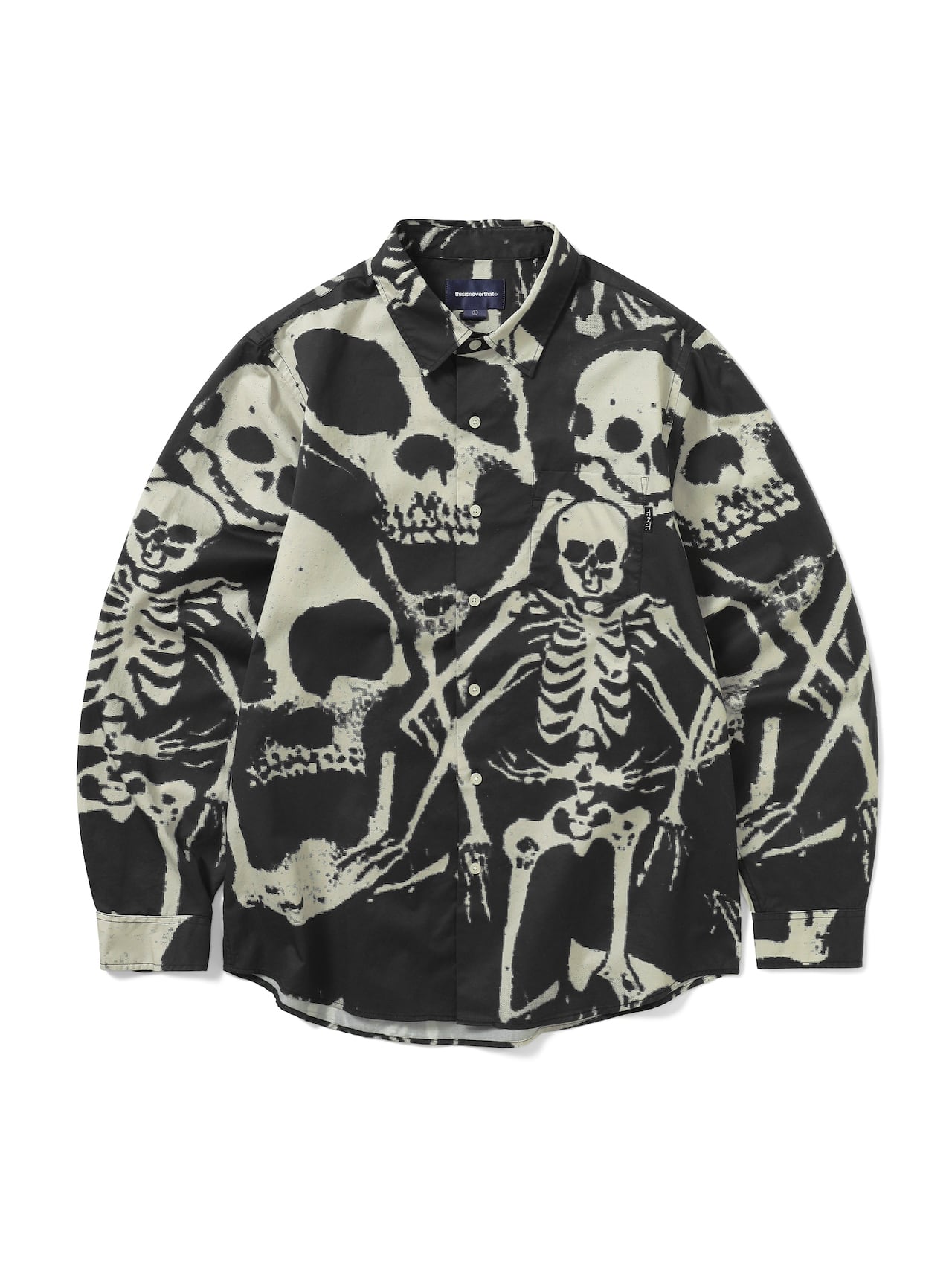 thisisneverthat - Skeletons Shirt (Washed Black) product image 1 | TRAB K-Fashion Australia