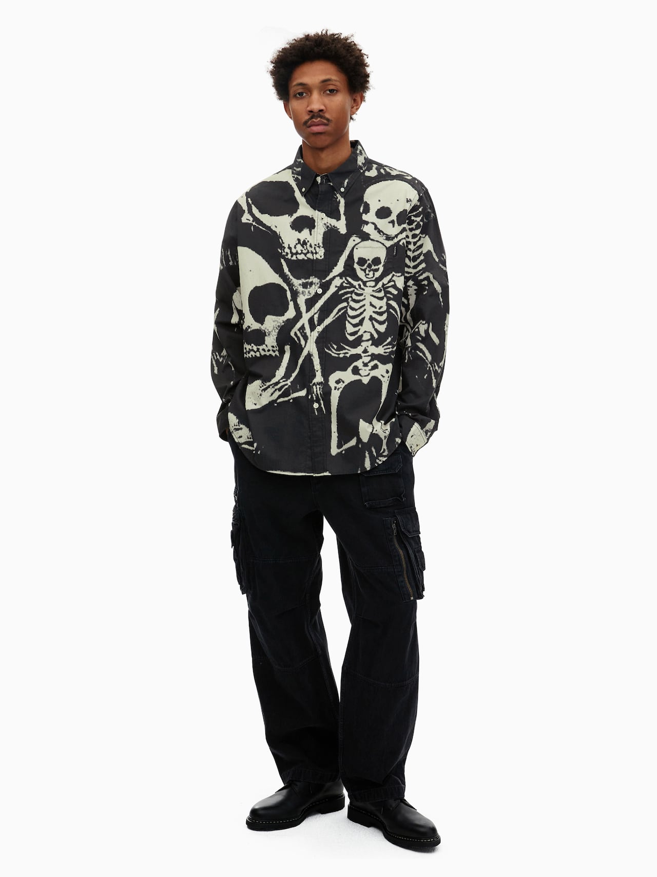 thisisneverthat - Skeletons Shirt (Washed Black) product image 6 | TRAB K-Fashion Australia