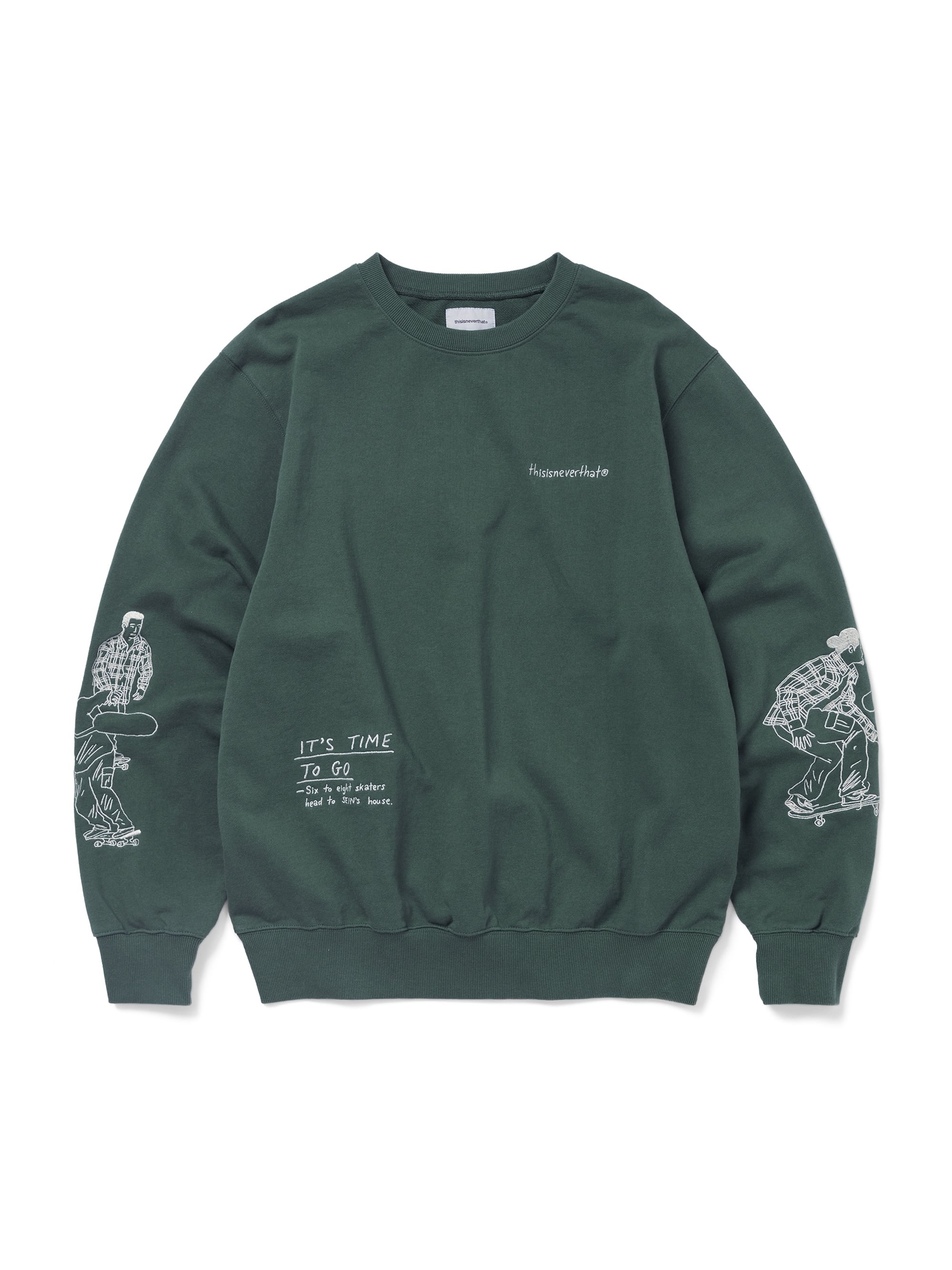 thisisneverthat - Sketch Embroidery Crewneck Heather (Green) product image 1 | TRAB K-Fashion Australia