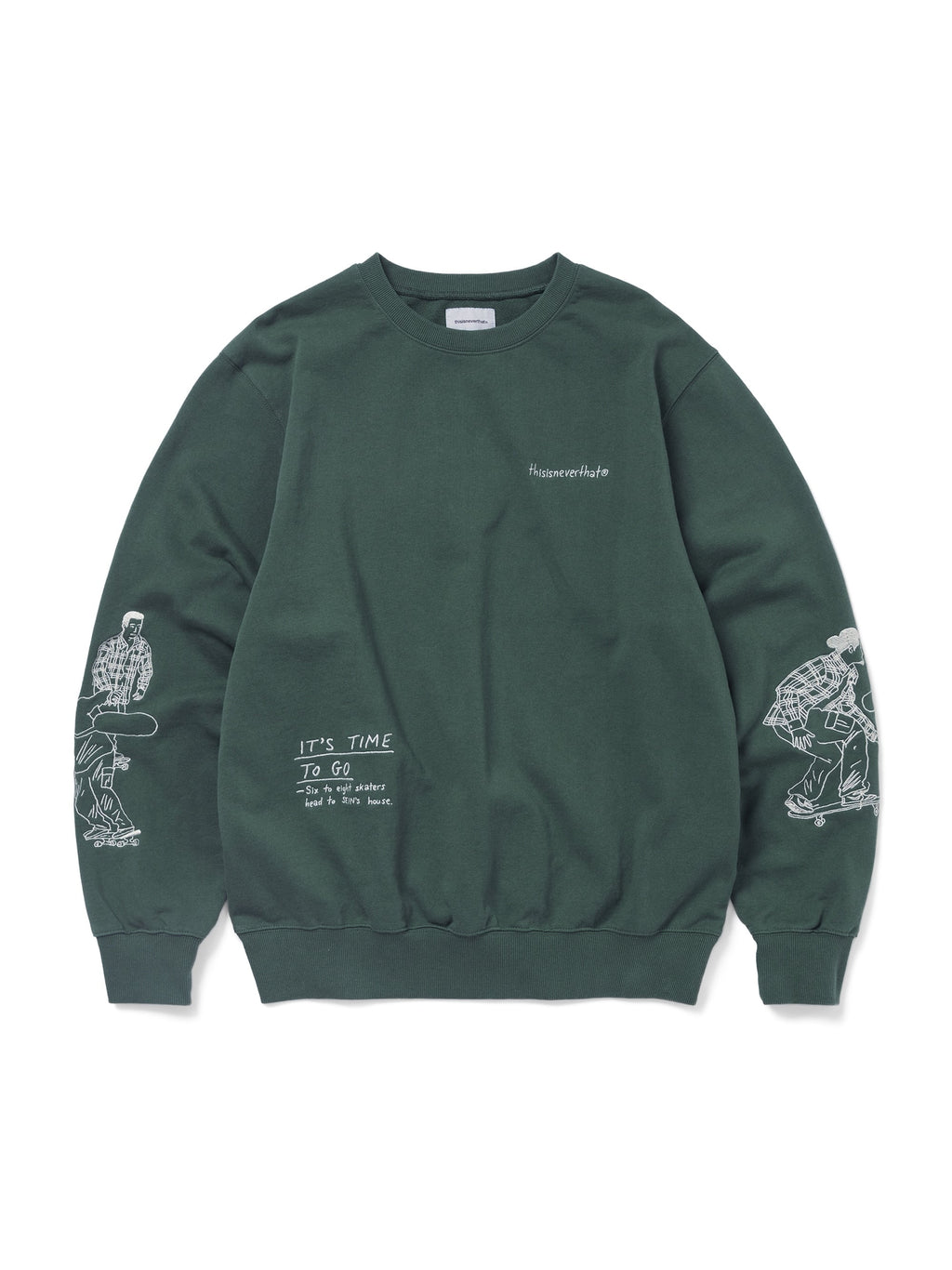 thisisneverthat - Sketch Embroidery Crewneck (Dark Green) product image 1 | TRAB K-Fashion Australia
