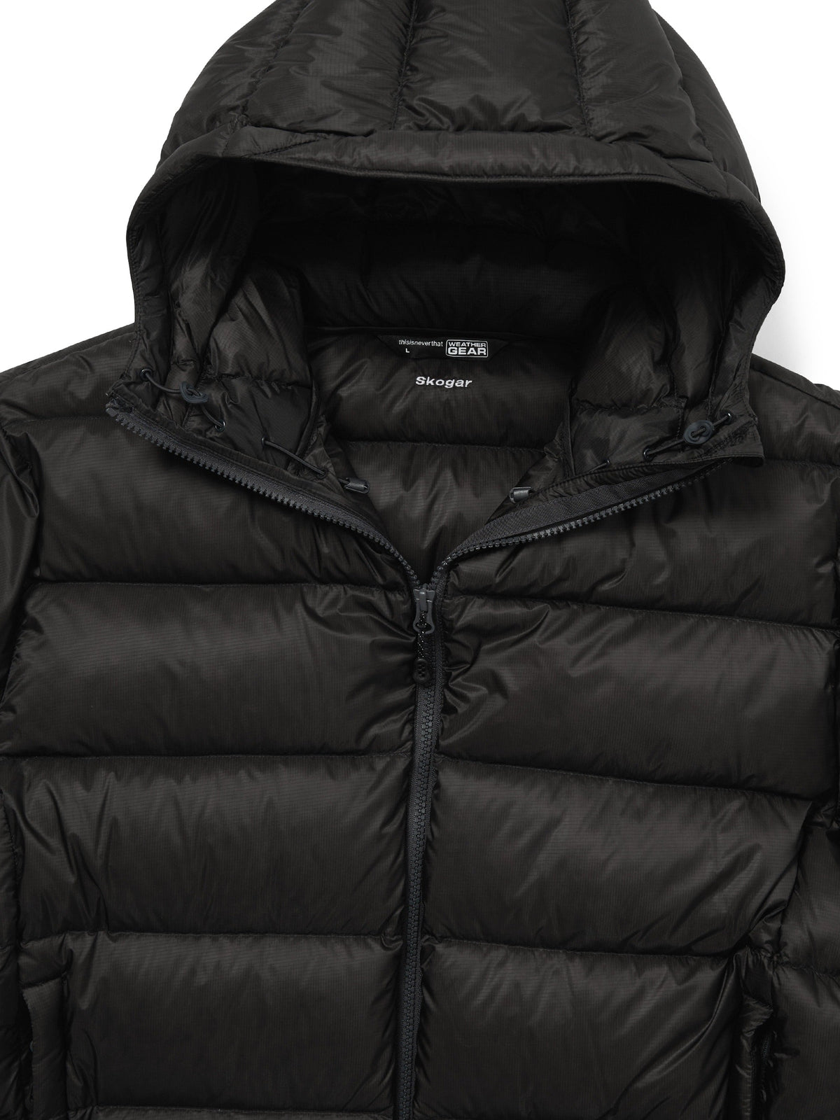 thisisneverthat - Skogar Hooded MID Down Jacket (Off Black) product image 2 | TRAB K-Fashion Australia