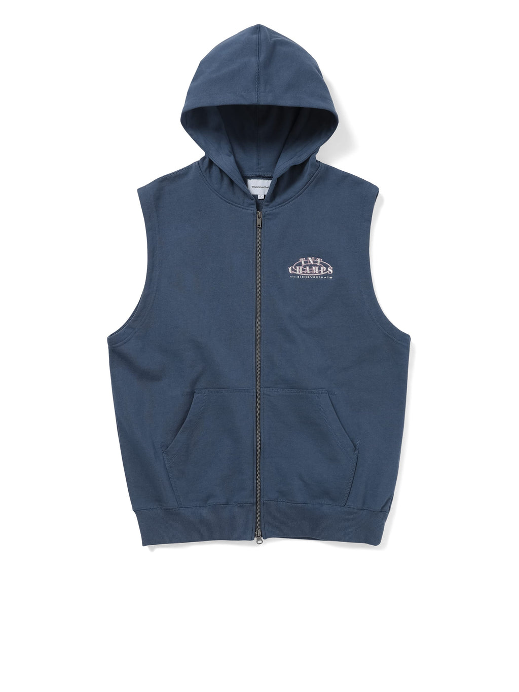 thisisneverthat - Sleeveless Zip Up Hoodie Deep (Water) product image 1 | TRAB K-Fashion Australia