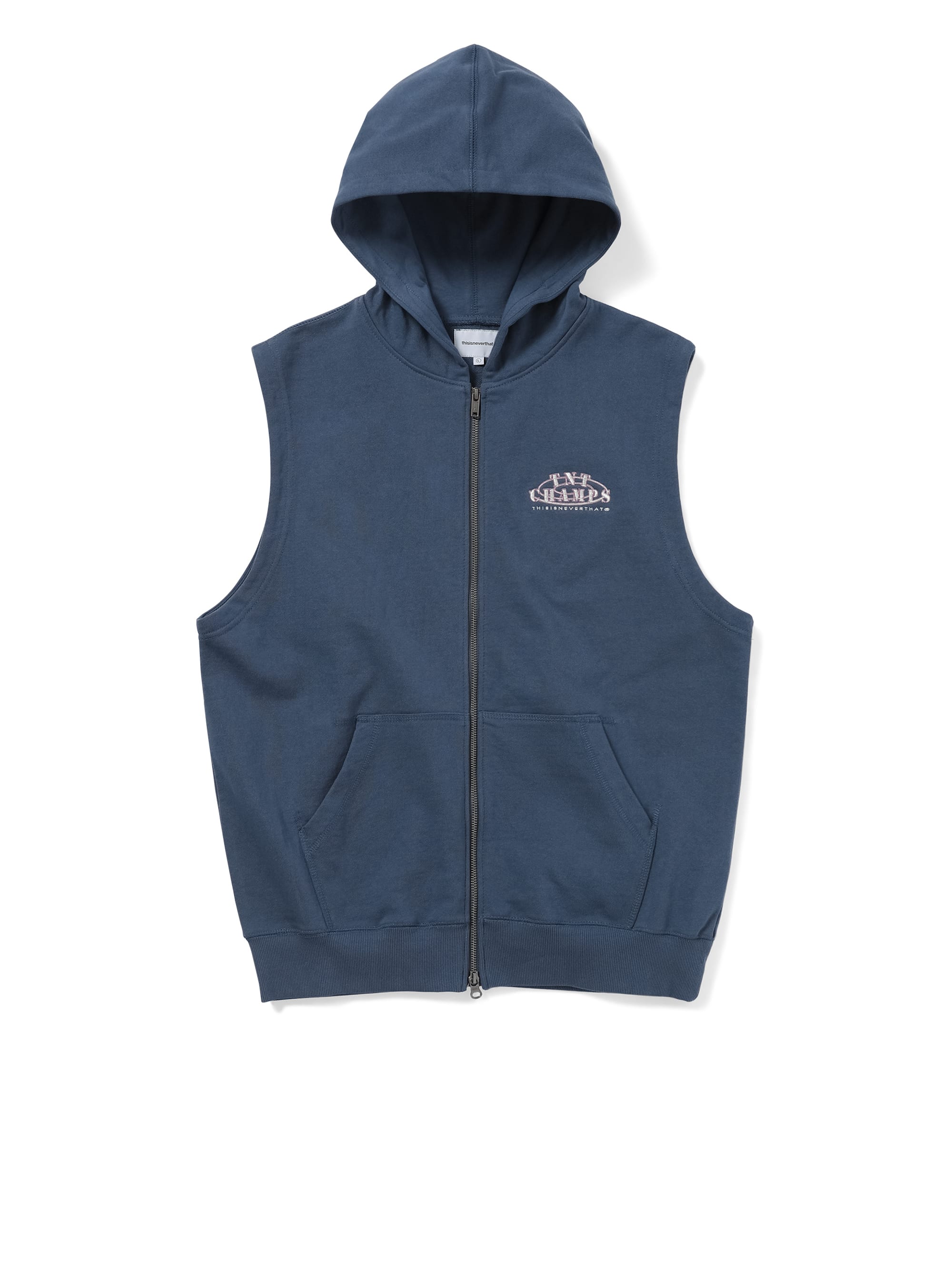 thisisneverthat - Sleeveless Zip Up Hoodie Deep (Water) product image 1 | TRAB K-Fashion Australia