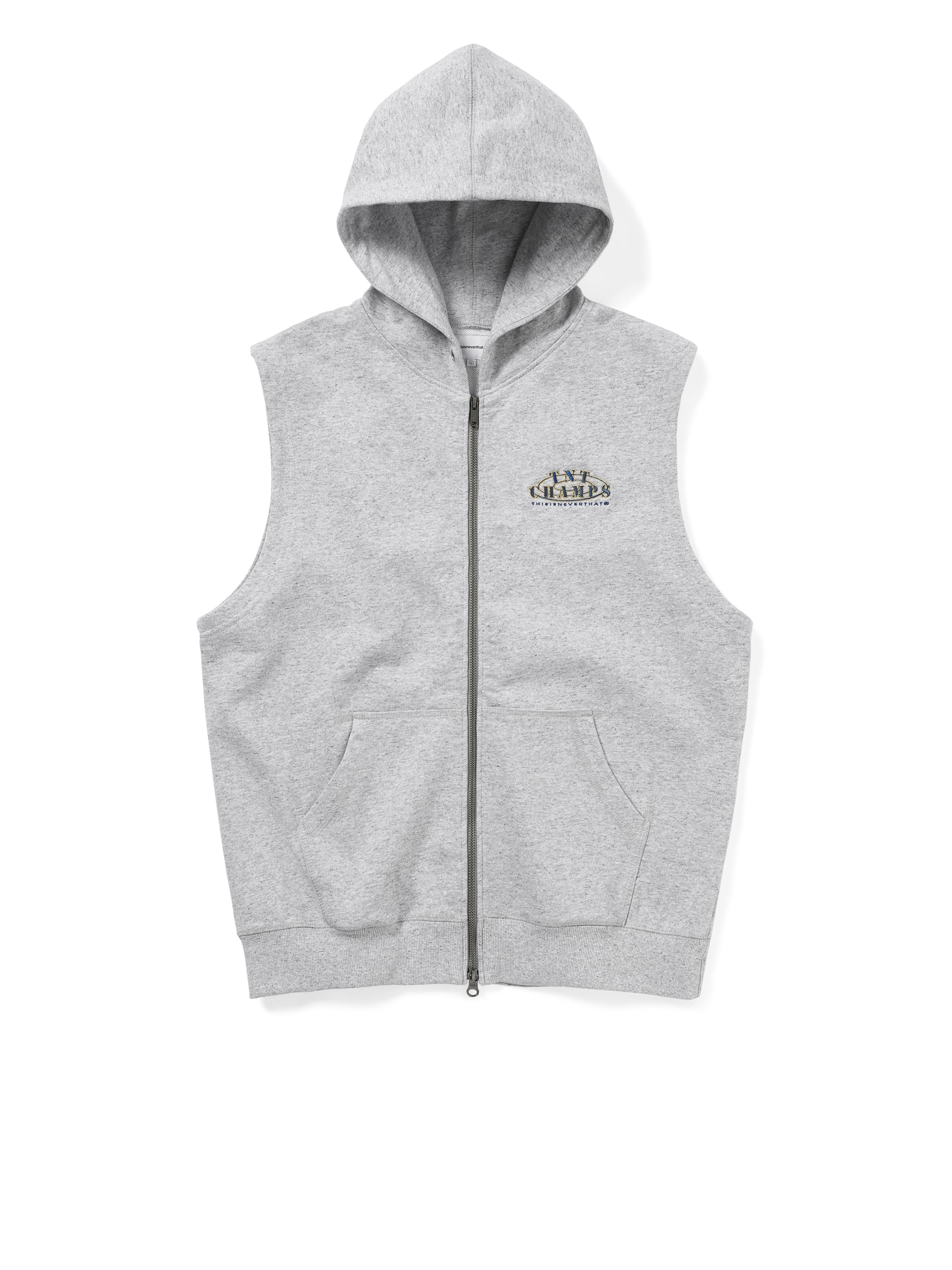 thisisneverthat - Sleeveless Zip Up Hoodie (Deep Grey) product image 1 | TRAB K-Fashion Australia