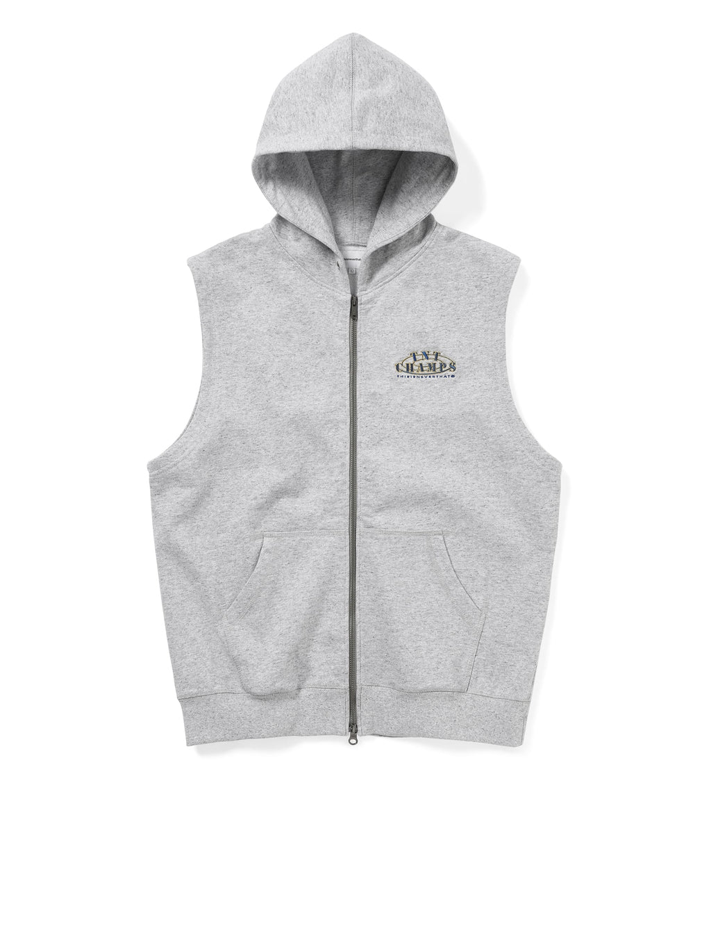 thisisneverthat - Sleeveless Zip Up Hoodie (Heather Grey) product image 1 | TRAB K-Fashion Australia