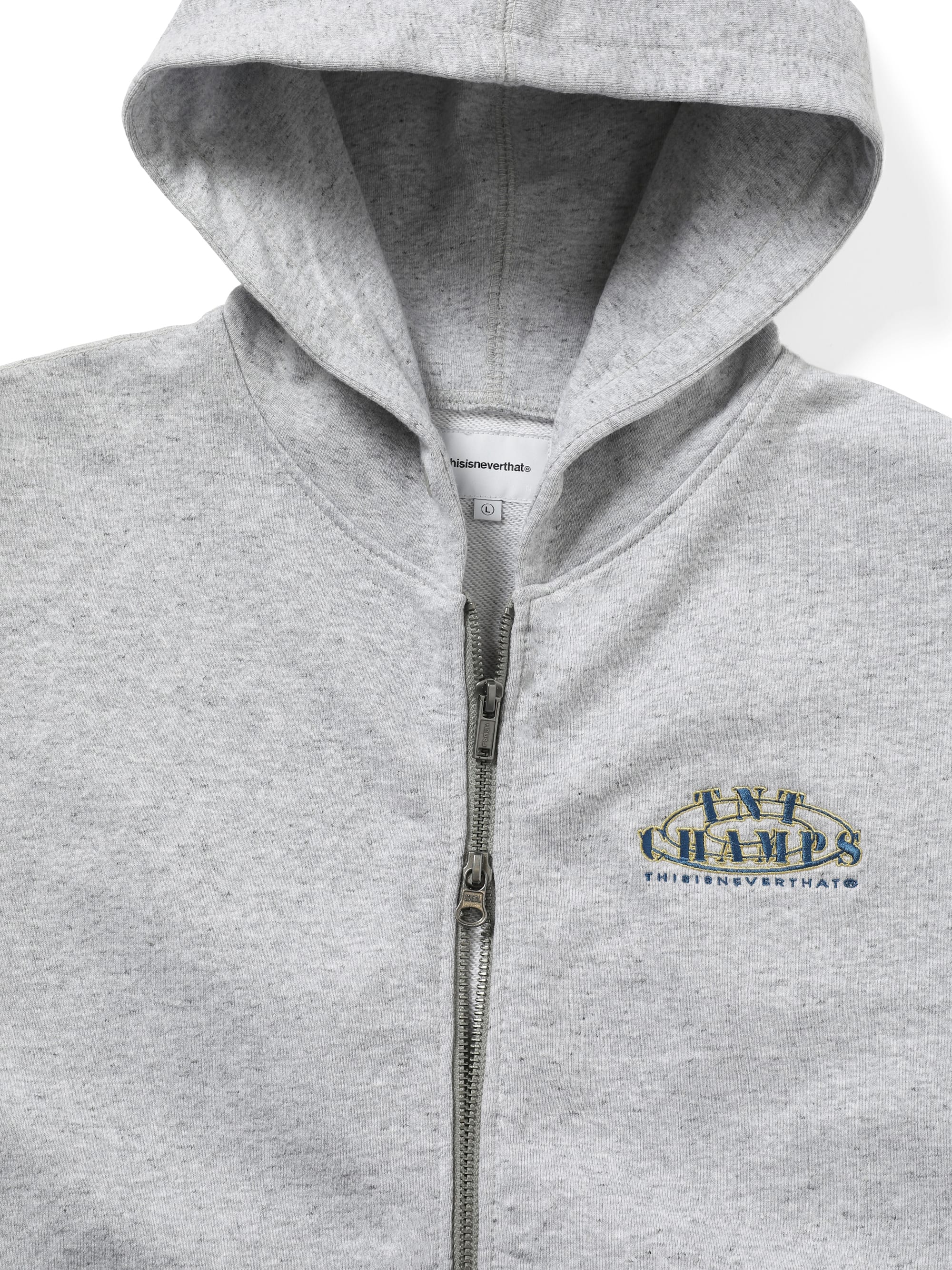 thisisneverthat - Sleeveless Zip Up Hoodie (Heather Grey) product image 2 | TRAB K-Fashion Australia