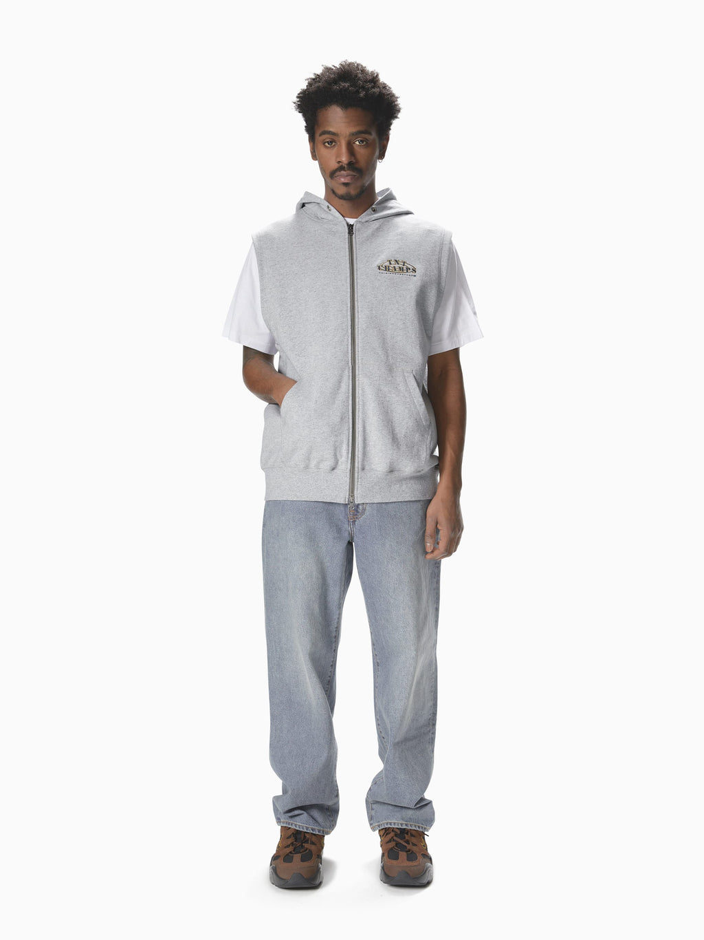 thisisneverthat - Sleeveless Zip Up Hoodie (Deep Grey) product image 4 | TRAB K-Fashion Australia