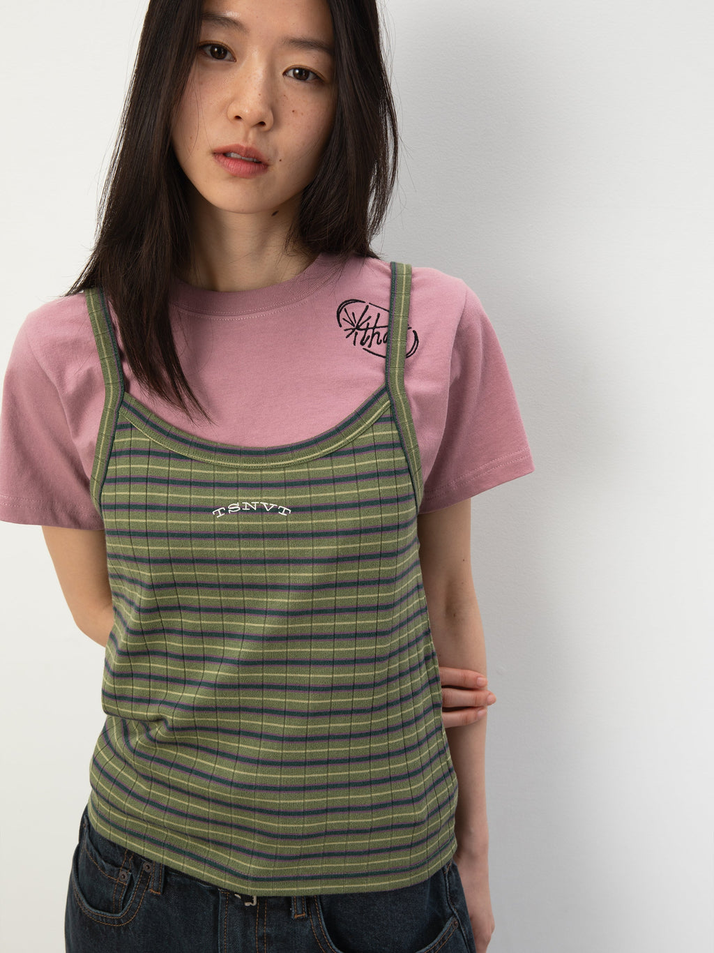 thisisneverthat - Sleeveless Striped W Top (Green) product image 5 | TRAB K-Fashion Australia