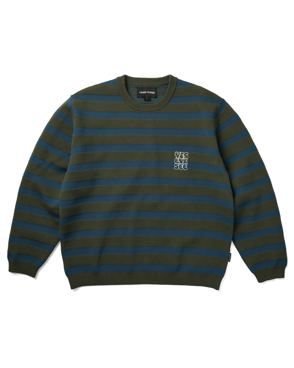 yeseyesee - Speckled Stripe Knit Pullover (Deep Green) product image 1 | TRAB K-Fashion Australia