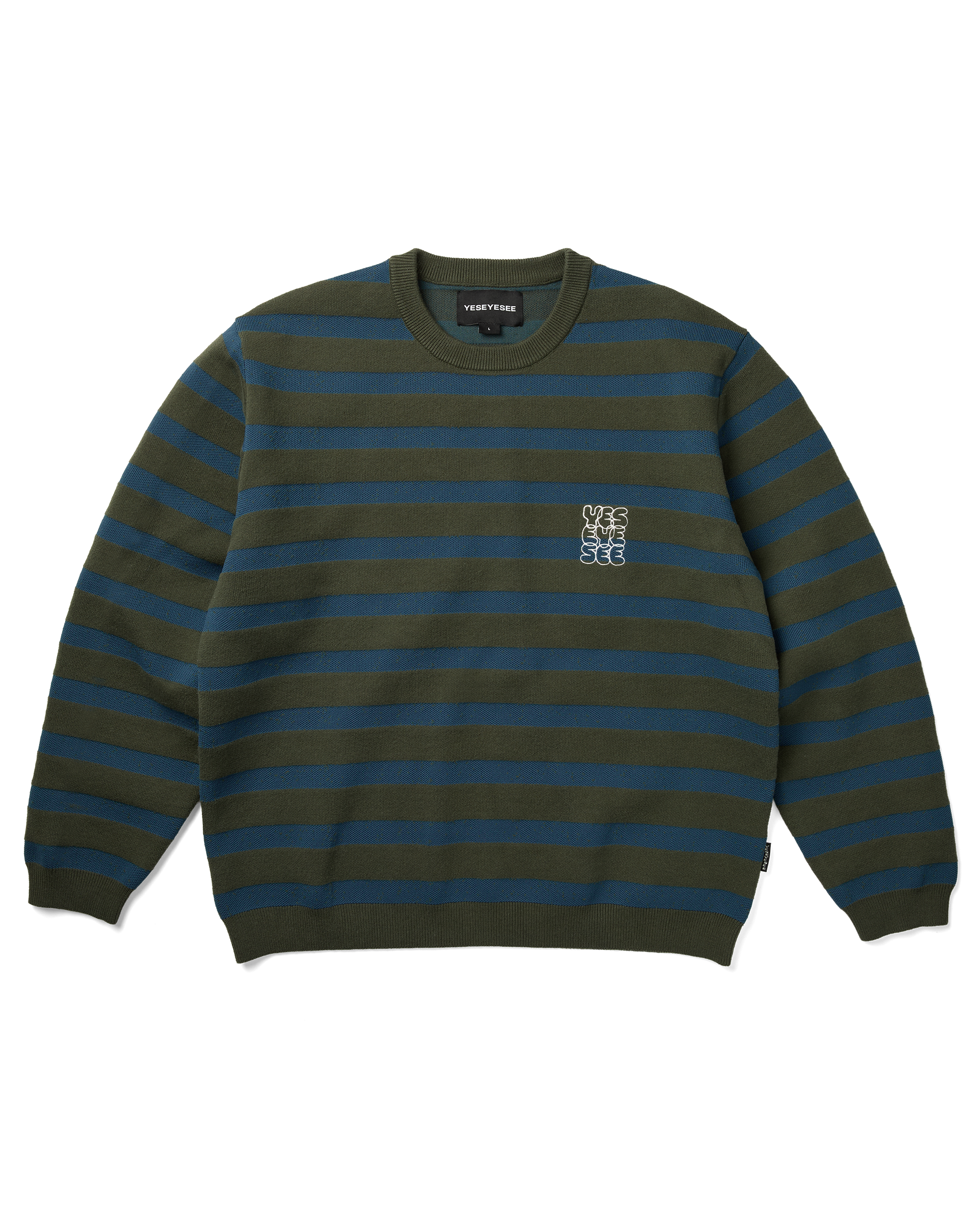 yeseyesee - Speckled Stripe Knit Pullover (Deep Green) product image 1 | TRAB K-Fashion Australia