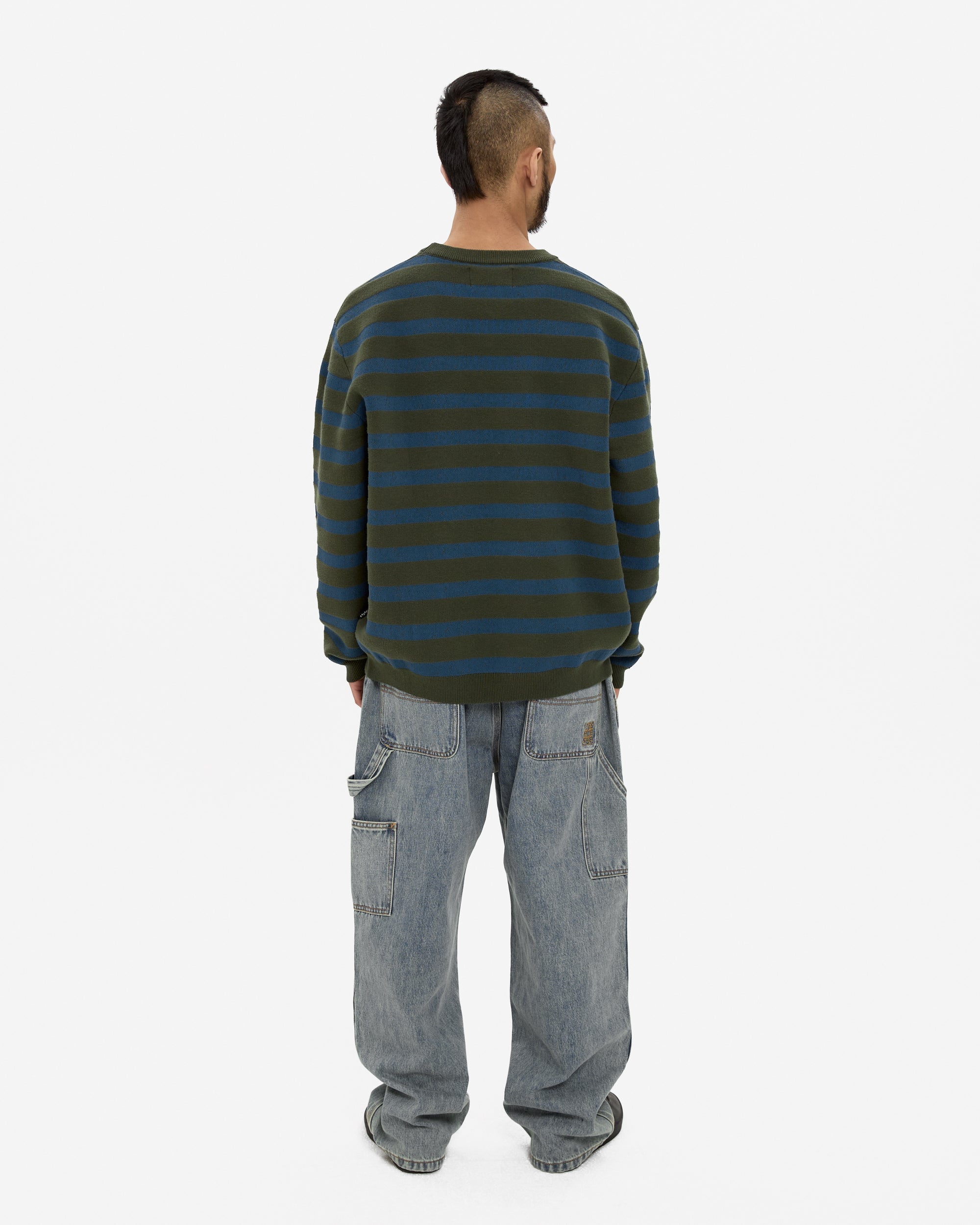 yeseyesee - Speckled Stripe Knit Pullover (Deep Green) product image 8 | TRAB K-Fashion Australia