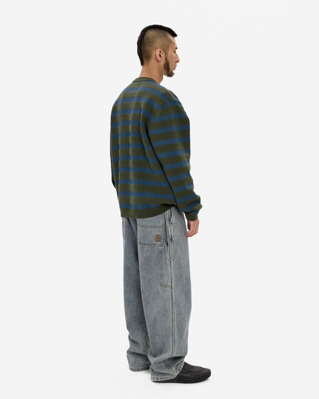 yeseyesee - Speckled Stripe Knit Pullover (Deep Green) product image 9 | TRAB K-Fashion Australia