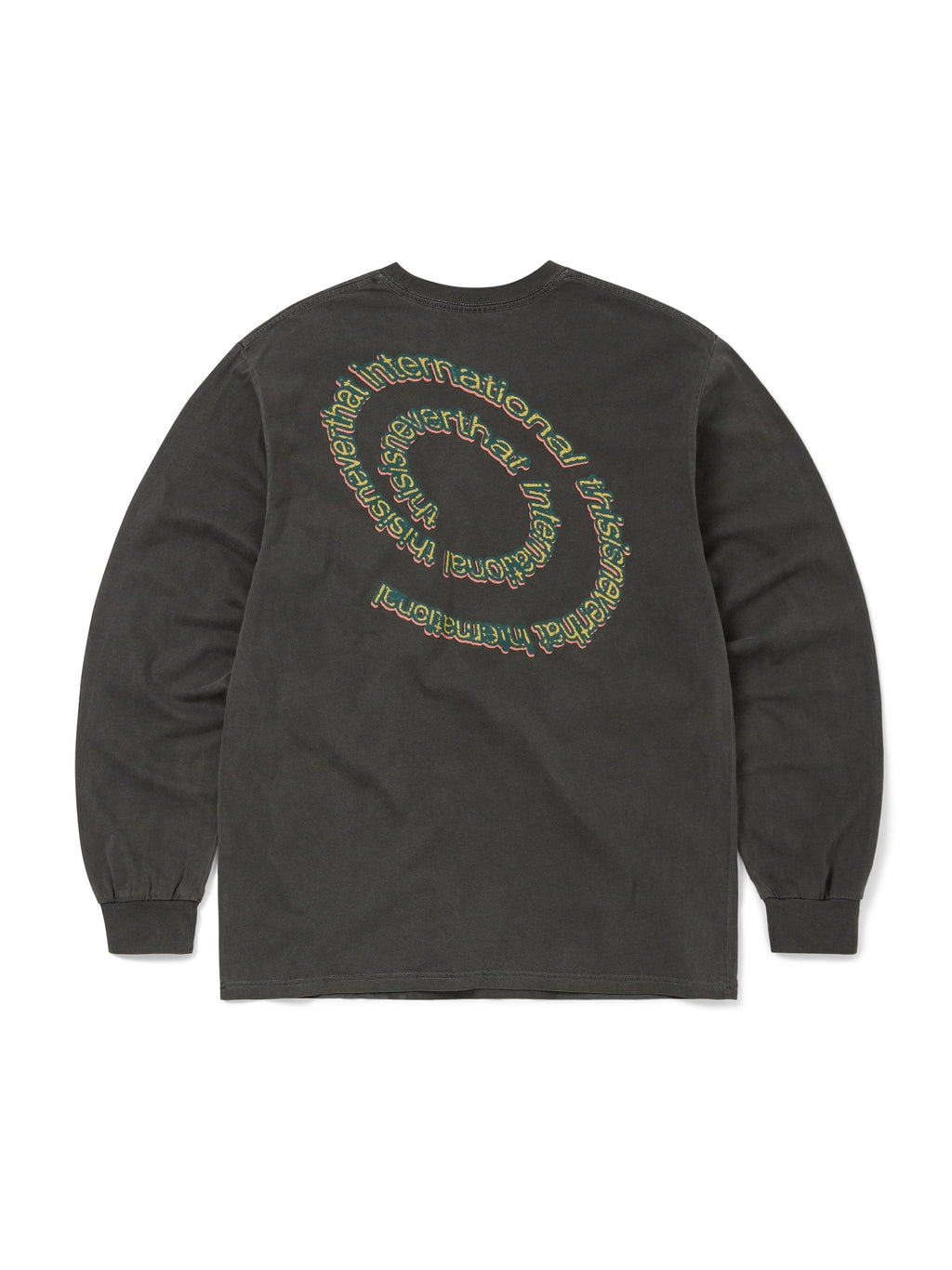 thisisneverthat - Spiral Logo L/S Tee (Charcoal) product image 1 | TRAB K-Fashion Australia