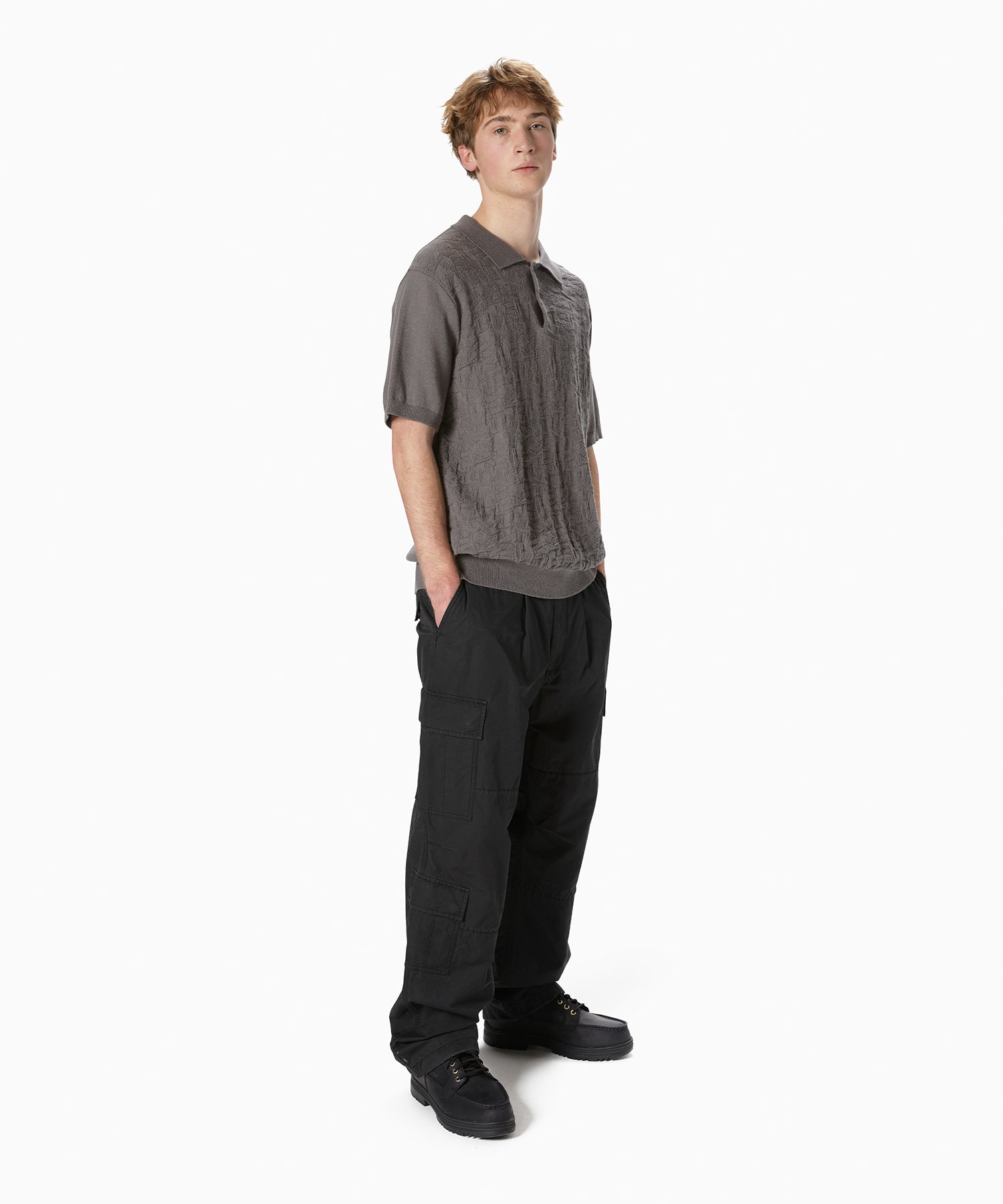 thisisneverthat - Stacked TNT S/S Knit Polo (Grey) product image 5 | TRAB K-Fashion Australia