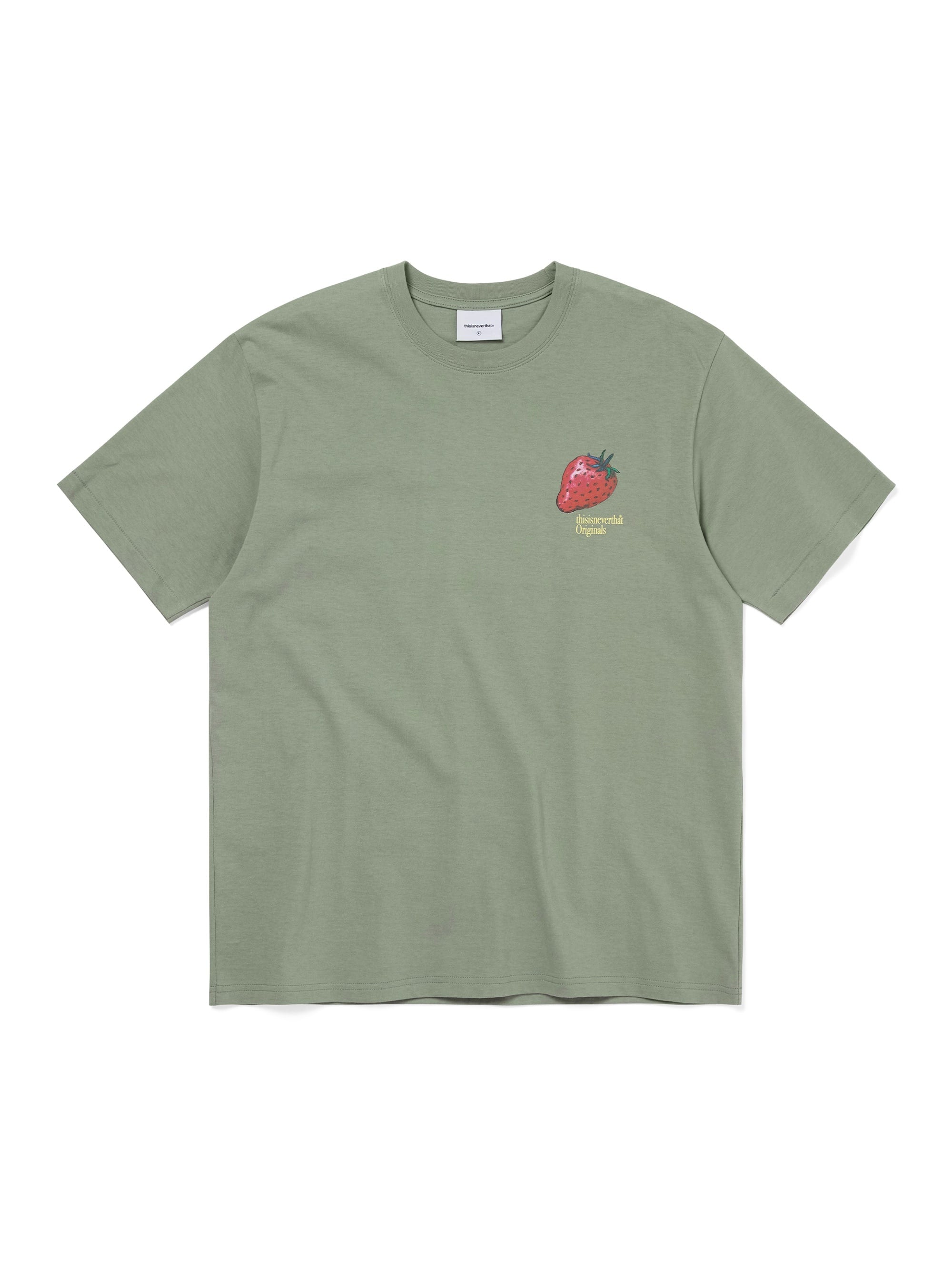 thisisneverthat - Strawberry Tee (Light Olive) product image 1 | TRAB K-Fashion Australia